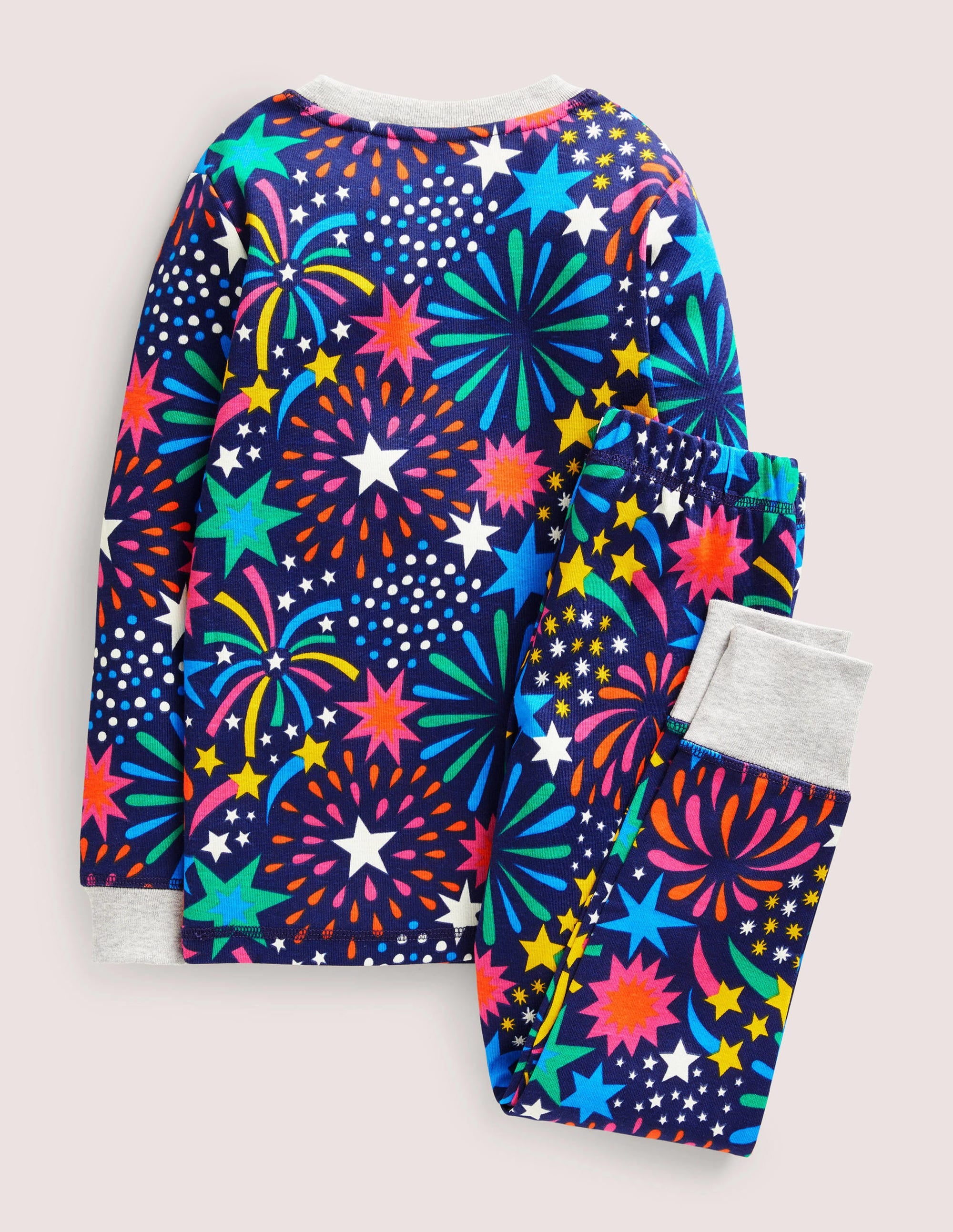 Snug Glow-In-The-Dark Pajamas-College Navy Fireworks - Image 2
