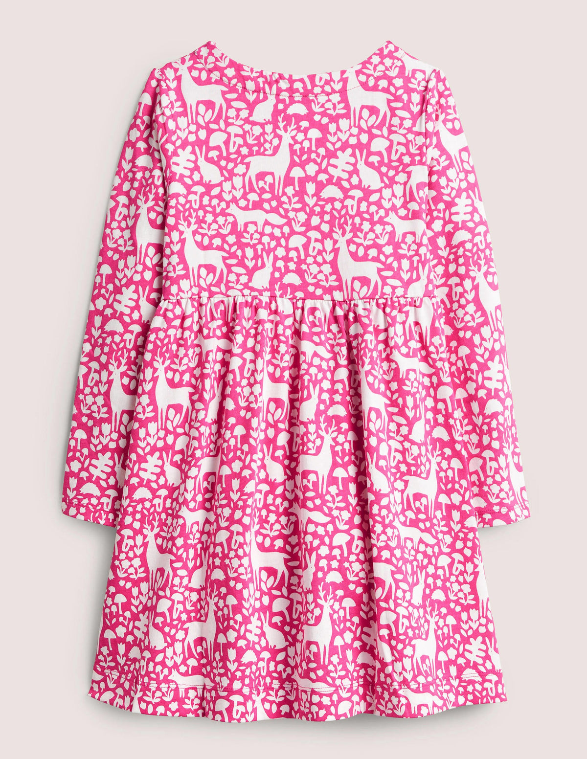 Long Sleeve Fun Jersey Dress-Pink Woodland Toile-2