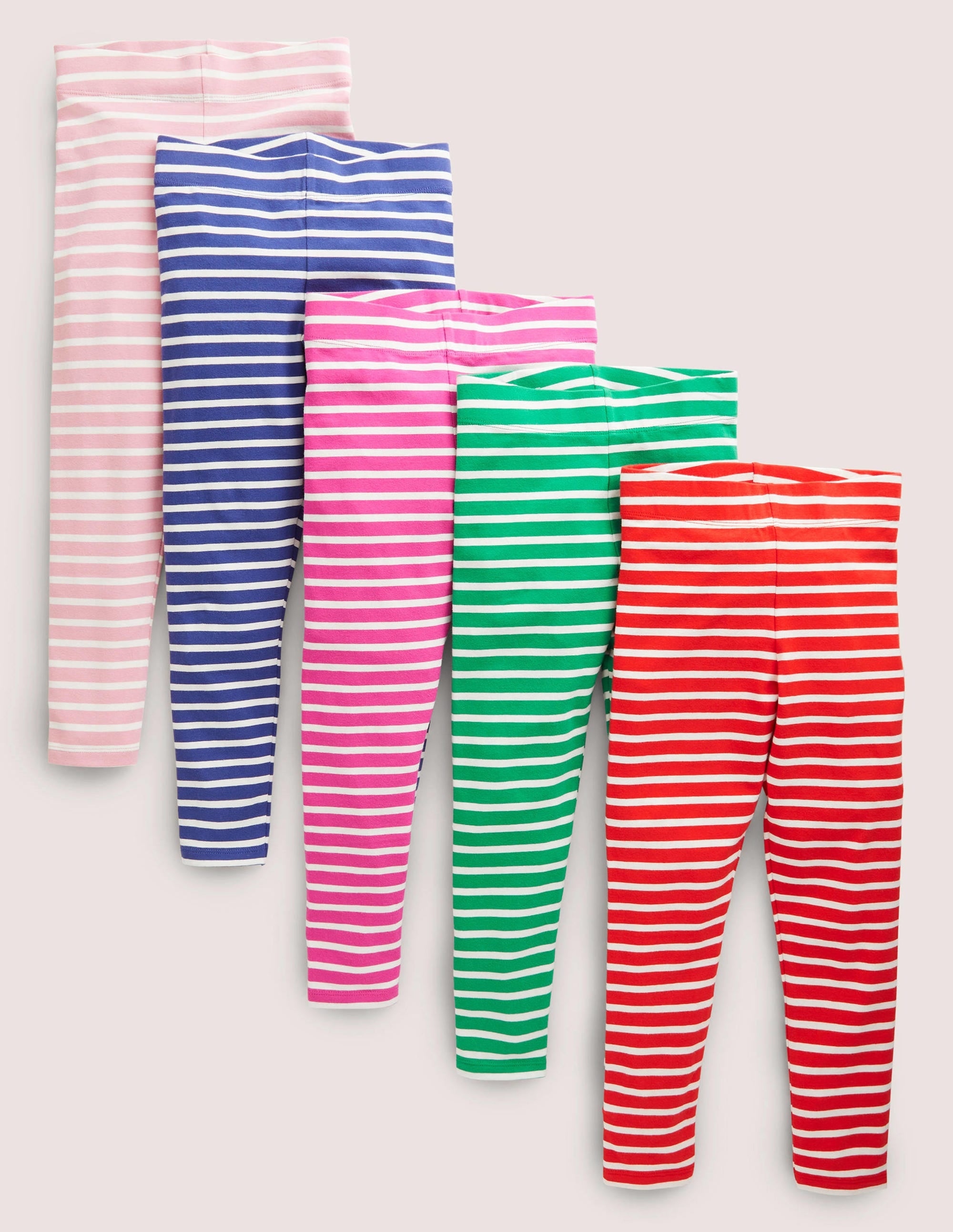 5-Pack Multi-Colored Stripe Leggings-Multi Stripe - Image 1