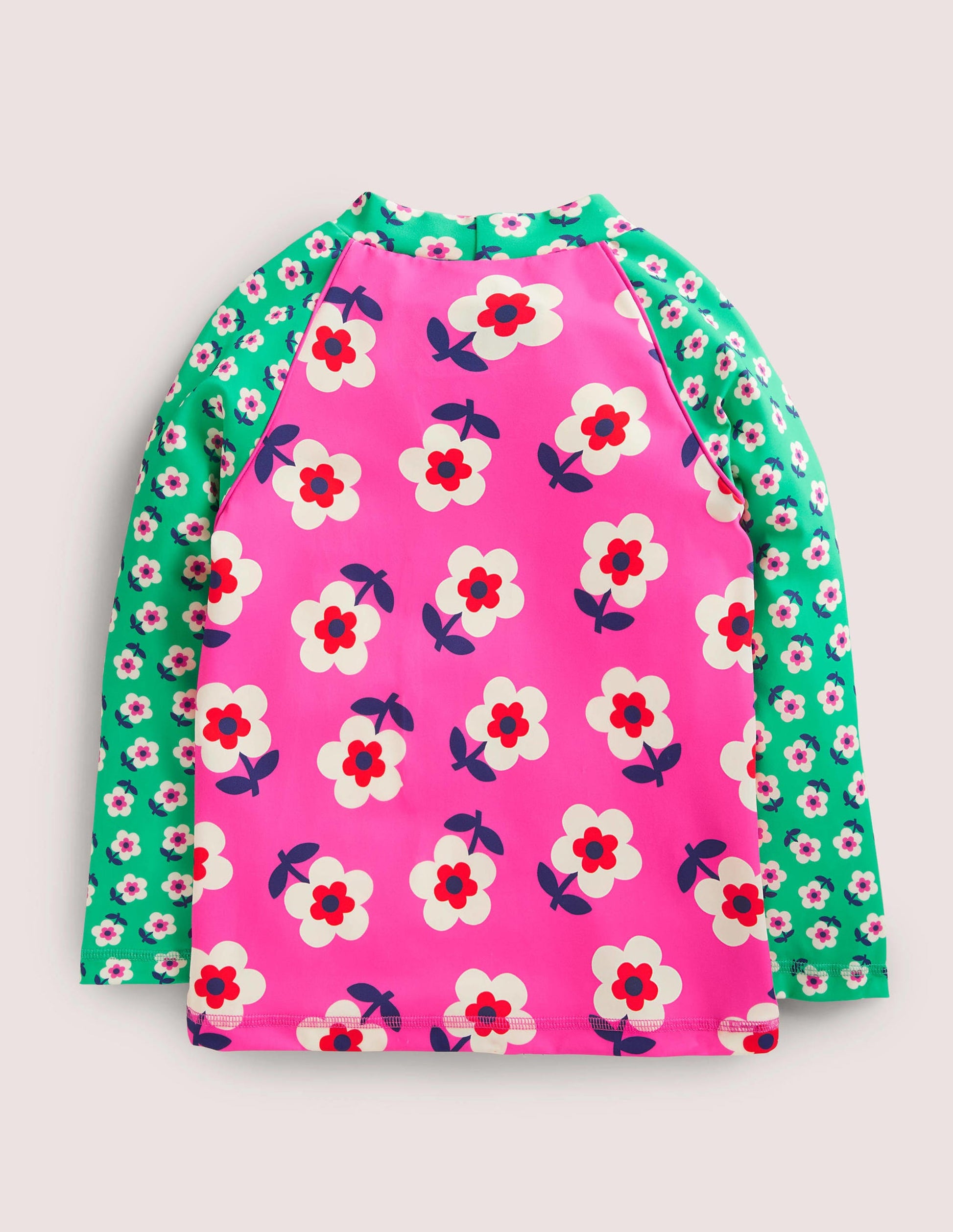 Patterned Rash Guard-Tickled Pink Daisy-2