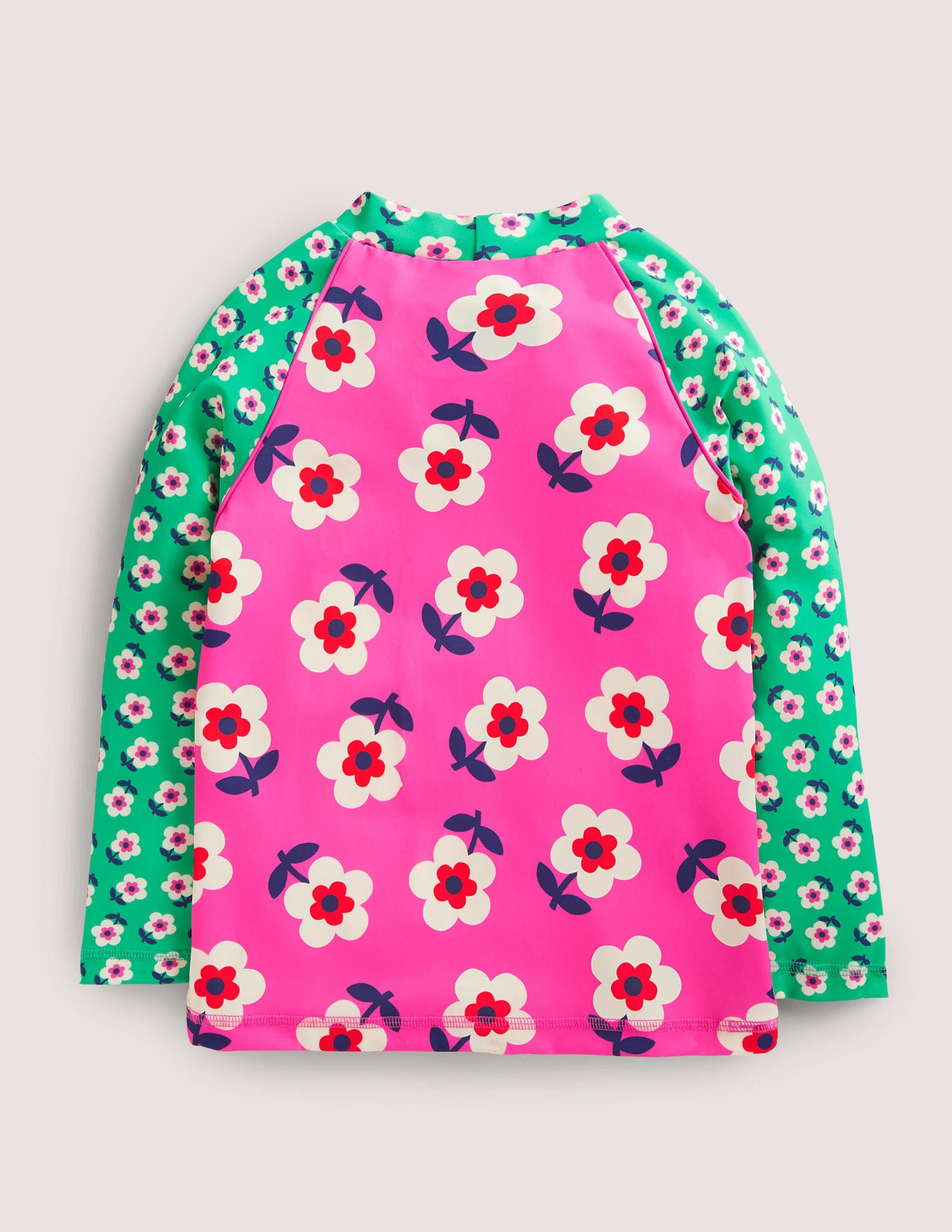 Patterned Rash Guard-Tickled Pink Daisy - Image 2