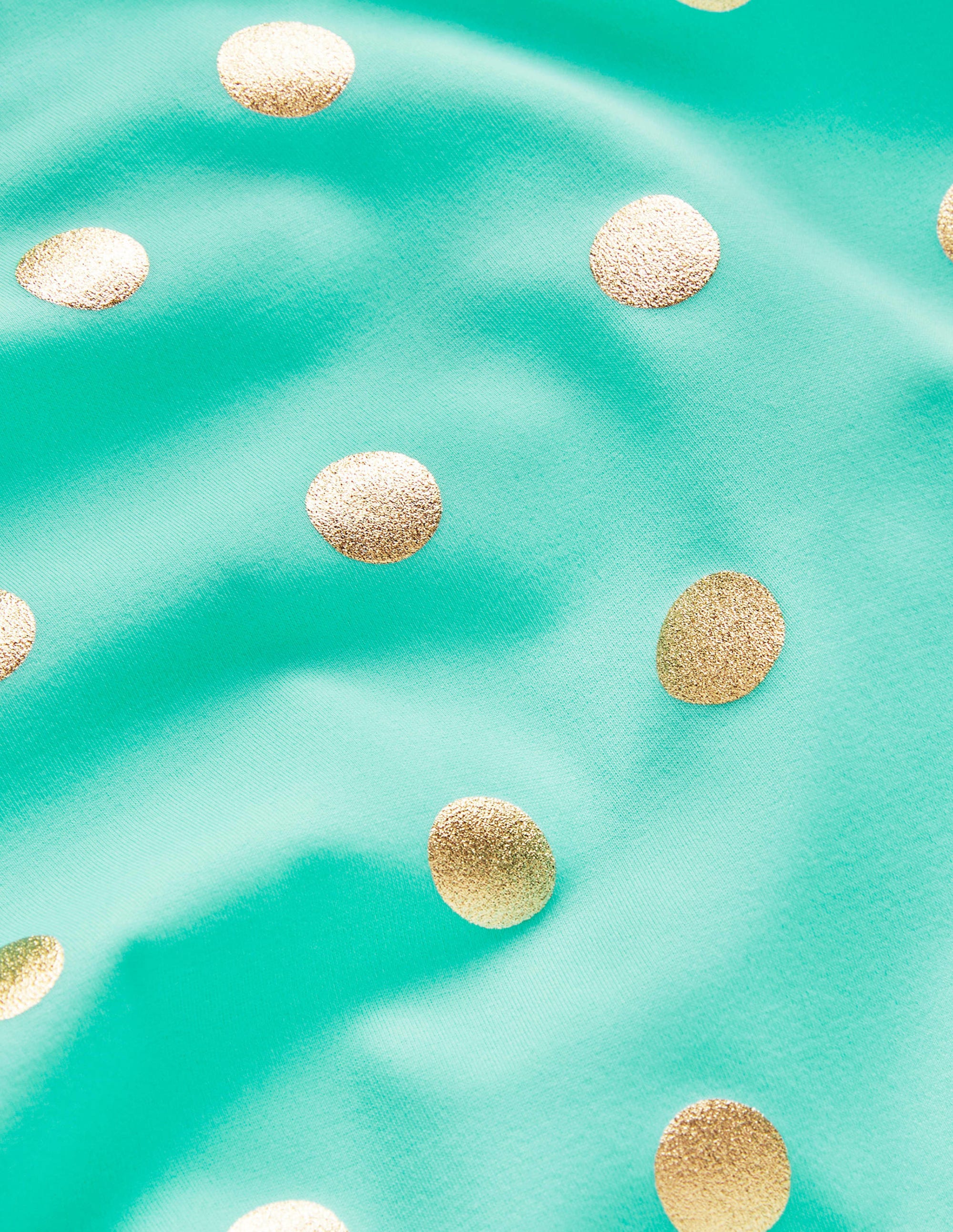 Cross-back Printed Swimsuit-Light Green Gold Foil Spot - Image 3