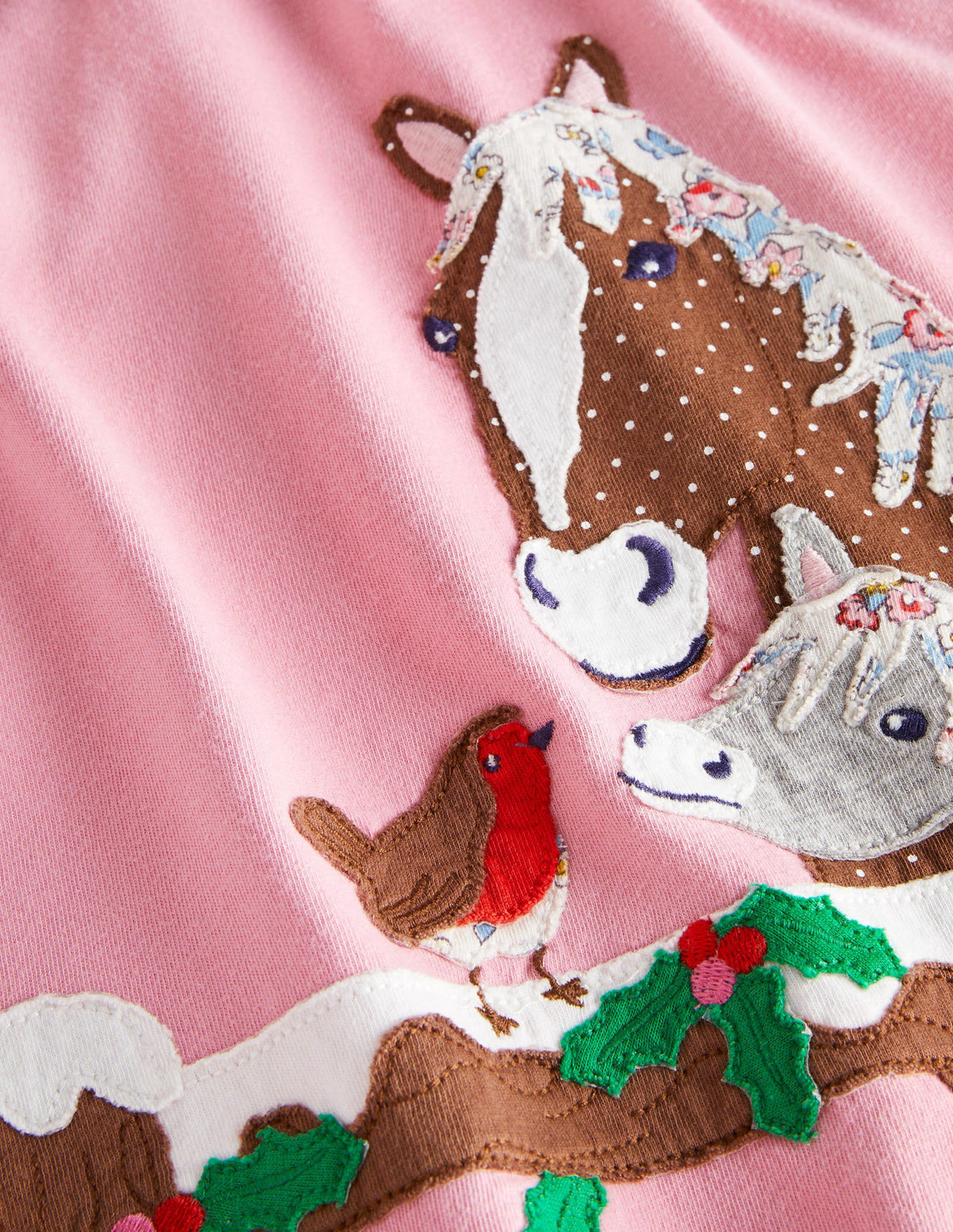 Fun Appliqué Tunic-Formica Pink Horses - Image 3