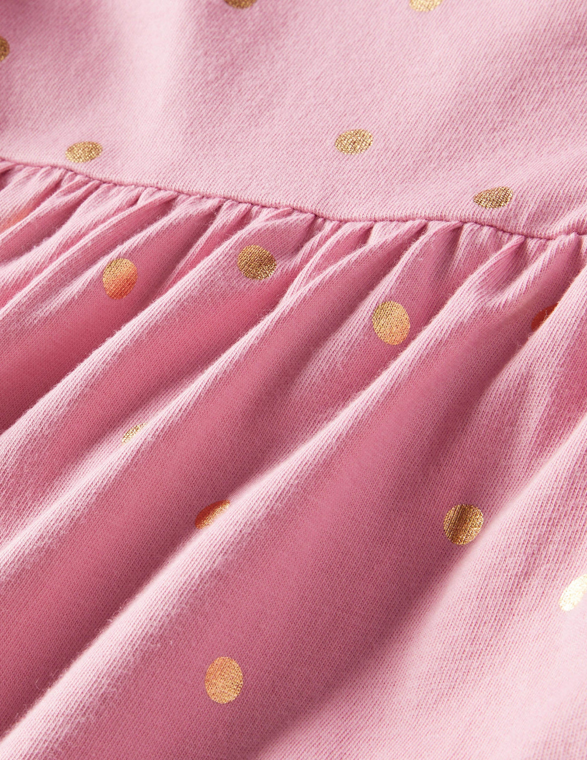Frill Tiered Jersey Dress-Formica Pink/Gold Spot - Image 3