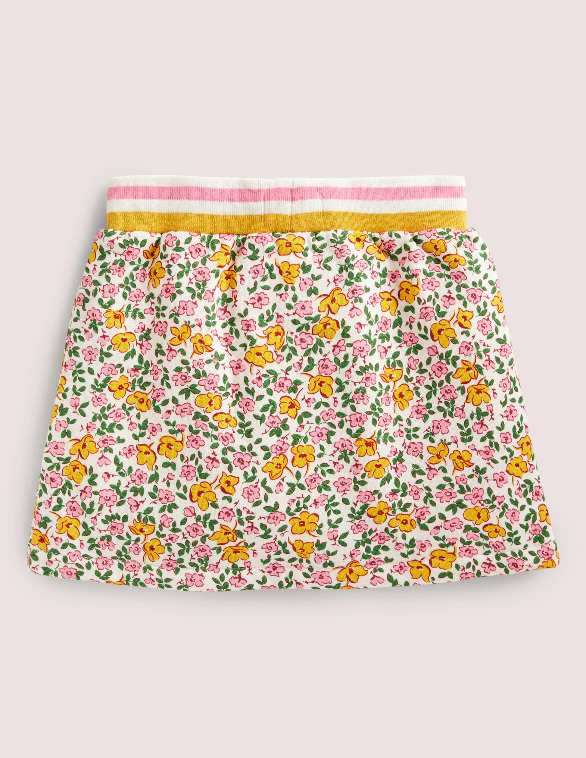Printed Sweatshirt Skirt-Multi Meadow Floral-2