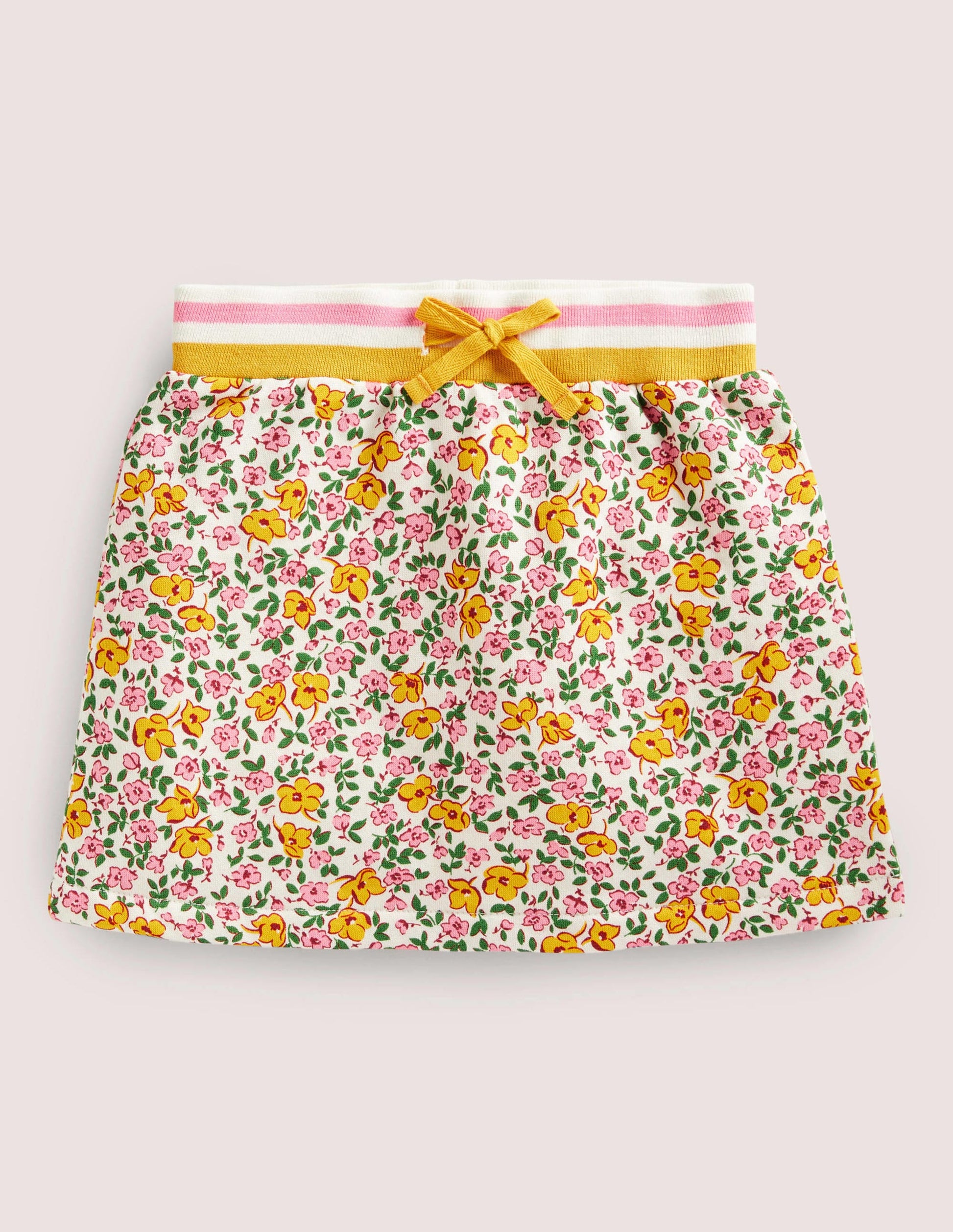 Printed Sweatshirt Skirt-Multi Meadow Floral-1