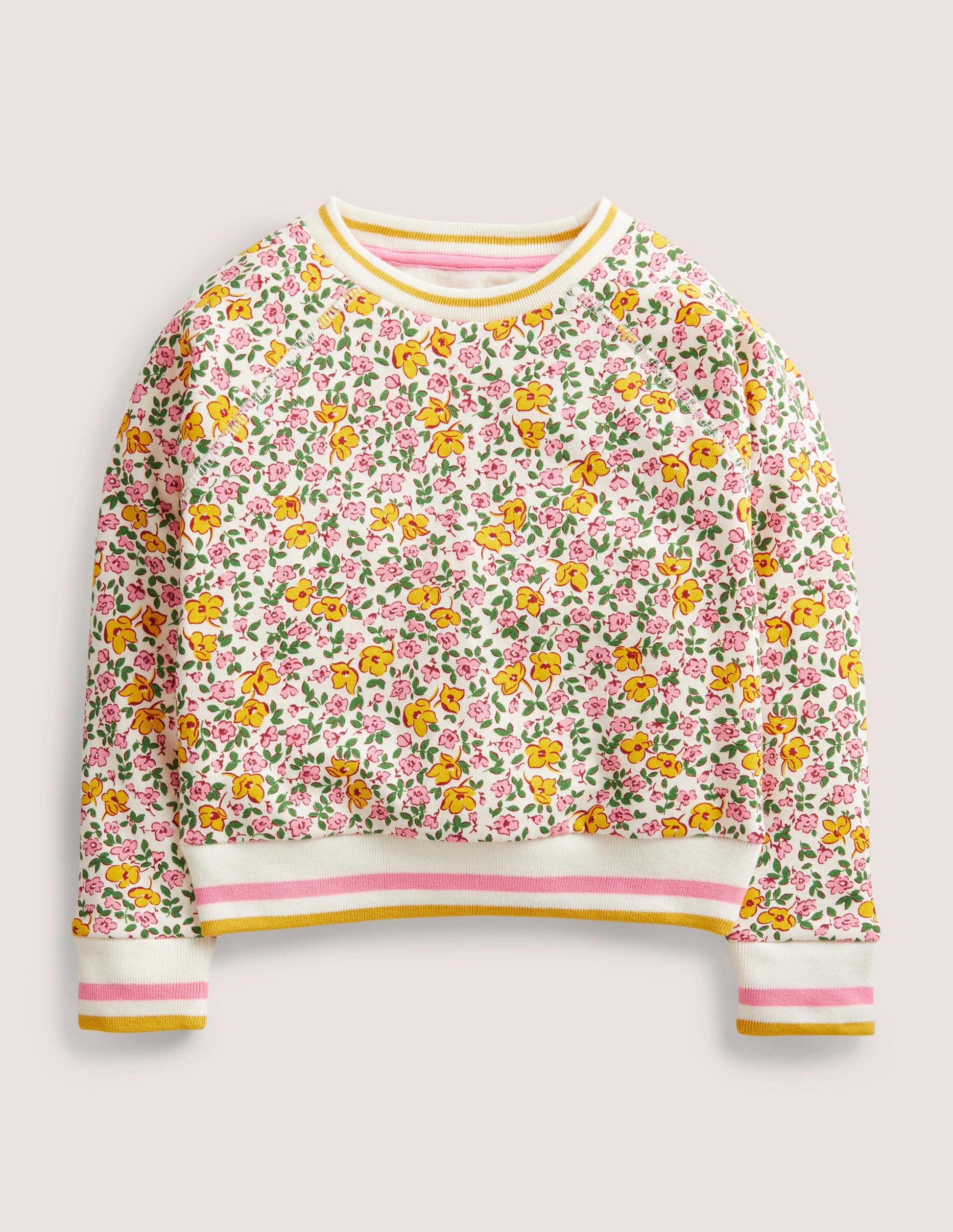 Printed Jersey Sweatshirt-Vanilla Pod Vintage Floral-1