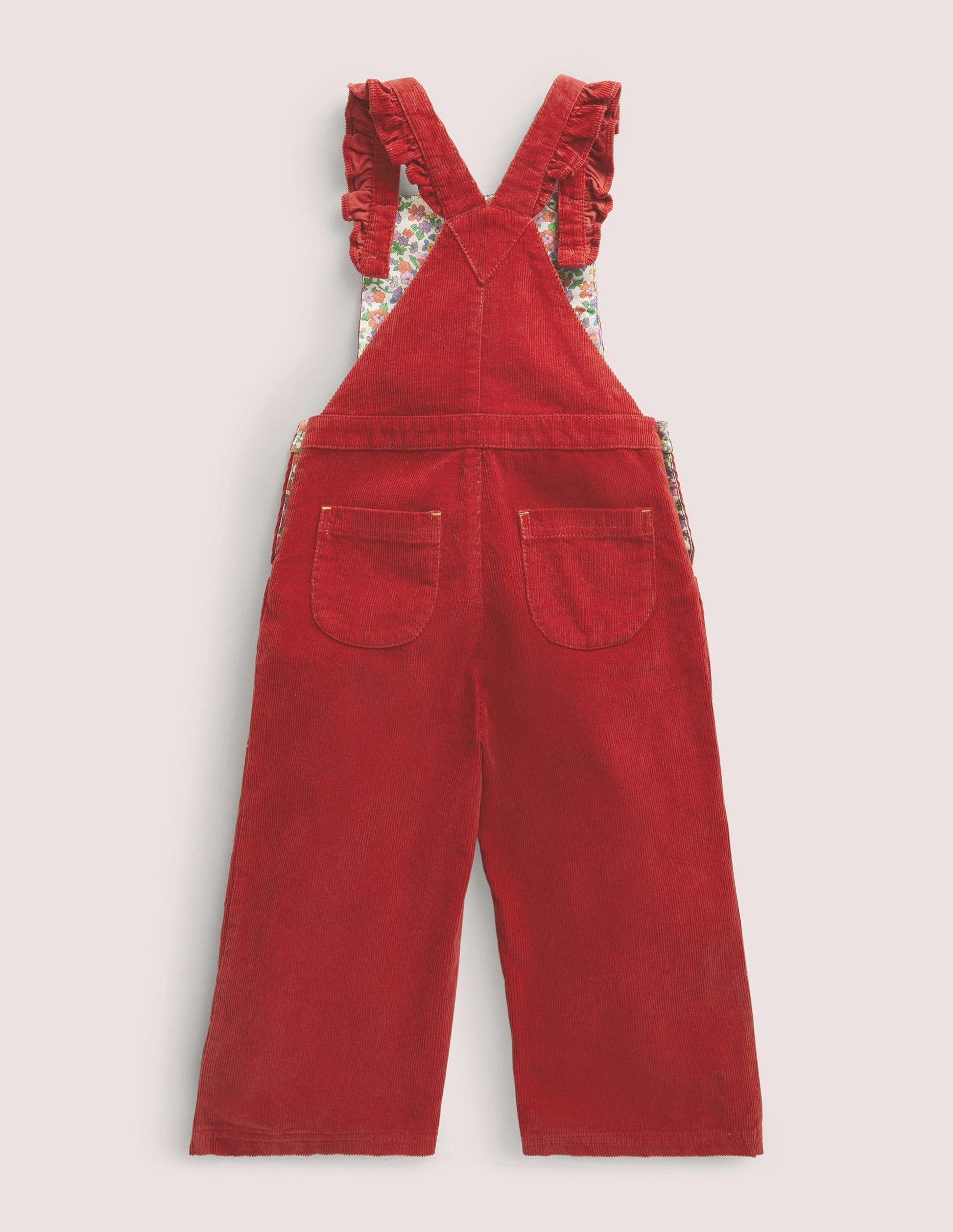 Embroidered Cord Overalls-Russet Red Embroidery-2