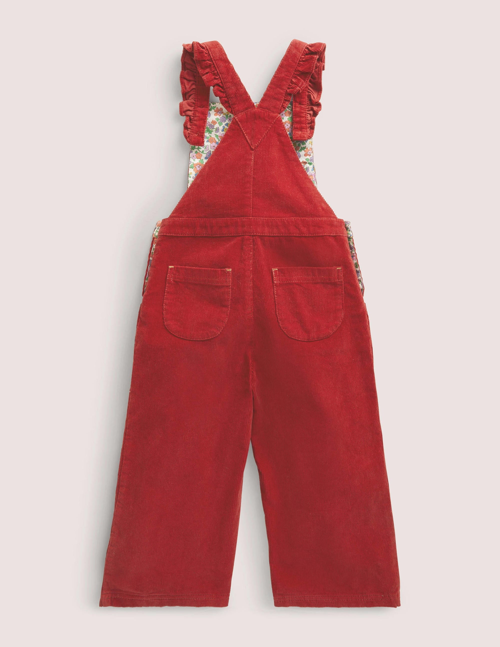 Embroidered Cord Overalls-Russet Red Embroidery - Image 2