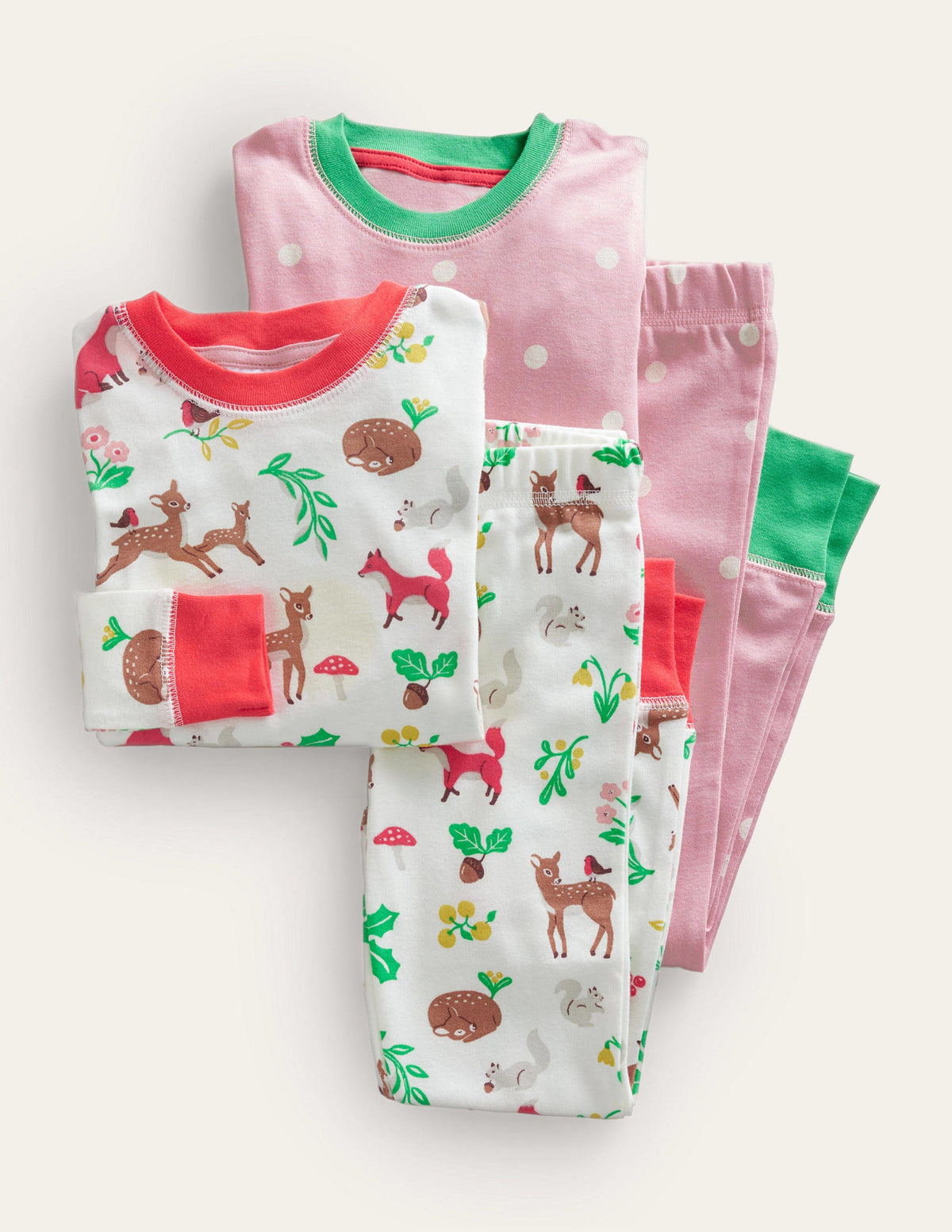 Twin Pack Snug Pajamas-Ivory Festive Woodland - Image 1