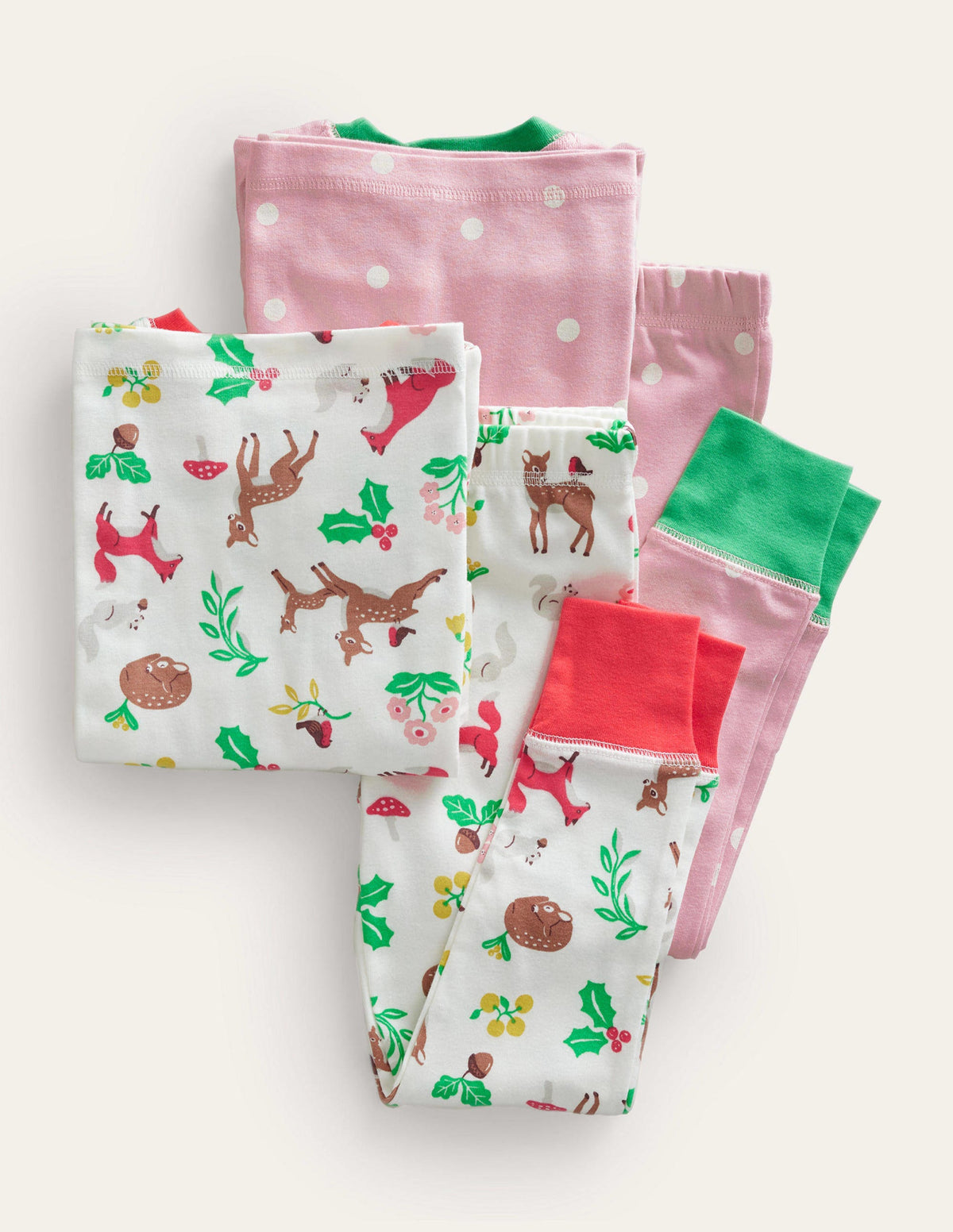 Twin Pack Snug Pajamas-Ivory Festive Woodland - Image 2