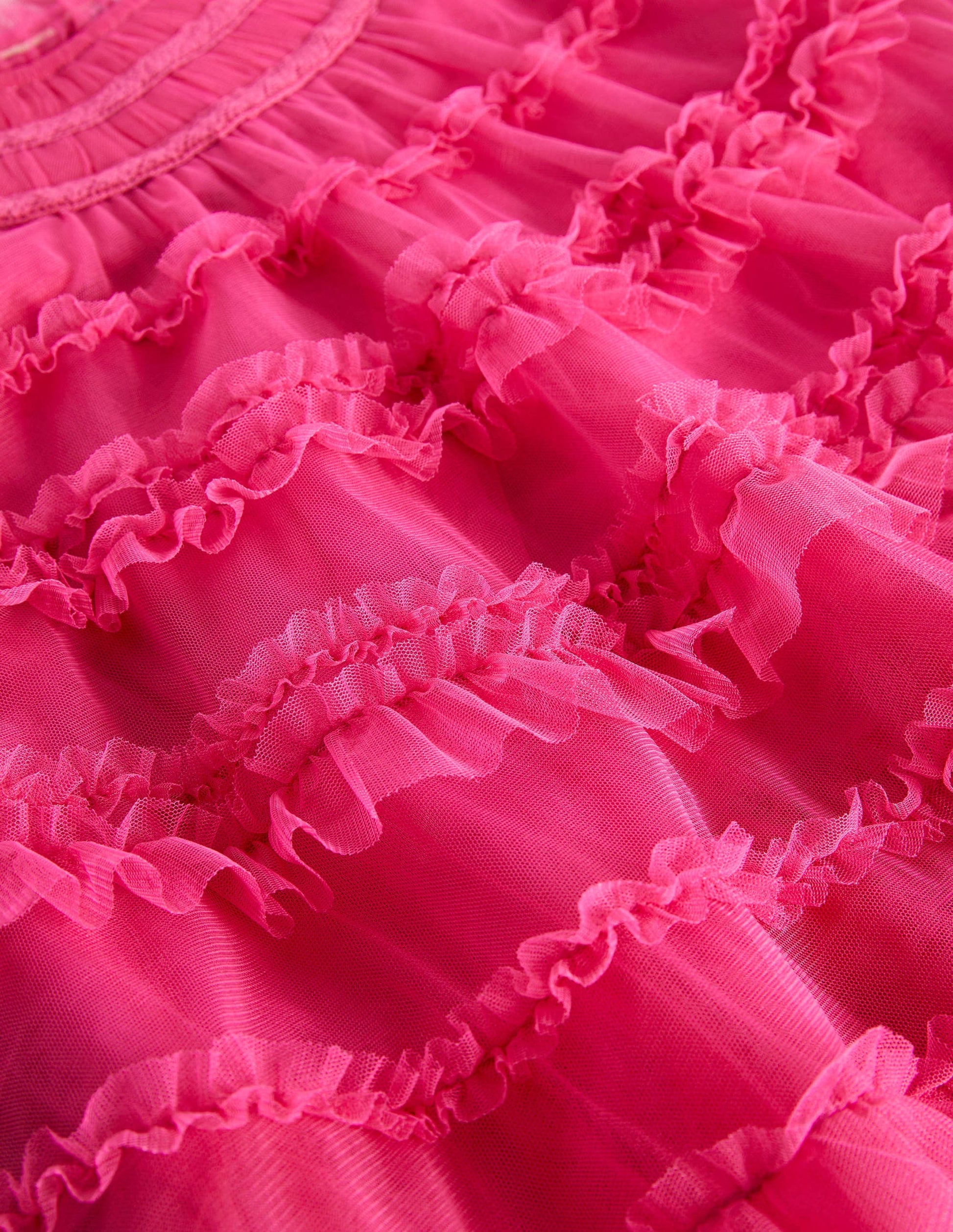 Pink Tulle Tiered Party Dress-Sweet Pink-3