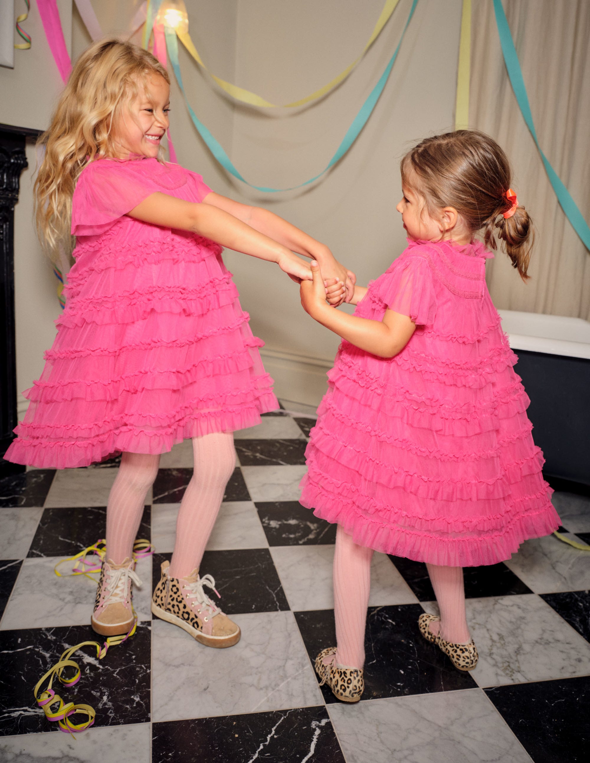 Pink Tulle Tiered Party Dress-Sweet Pink - Image 5