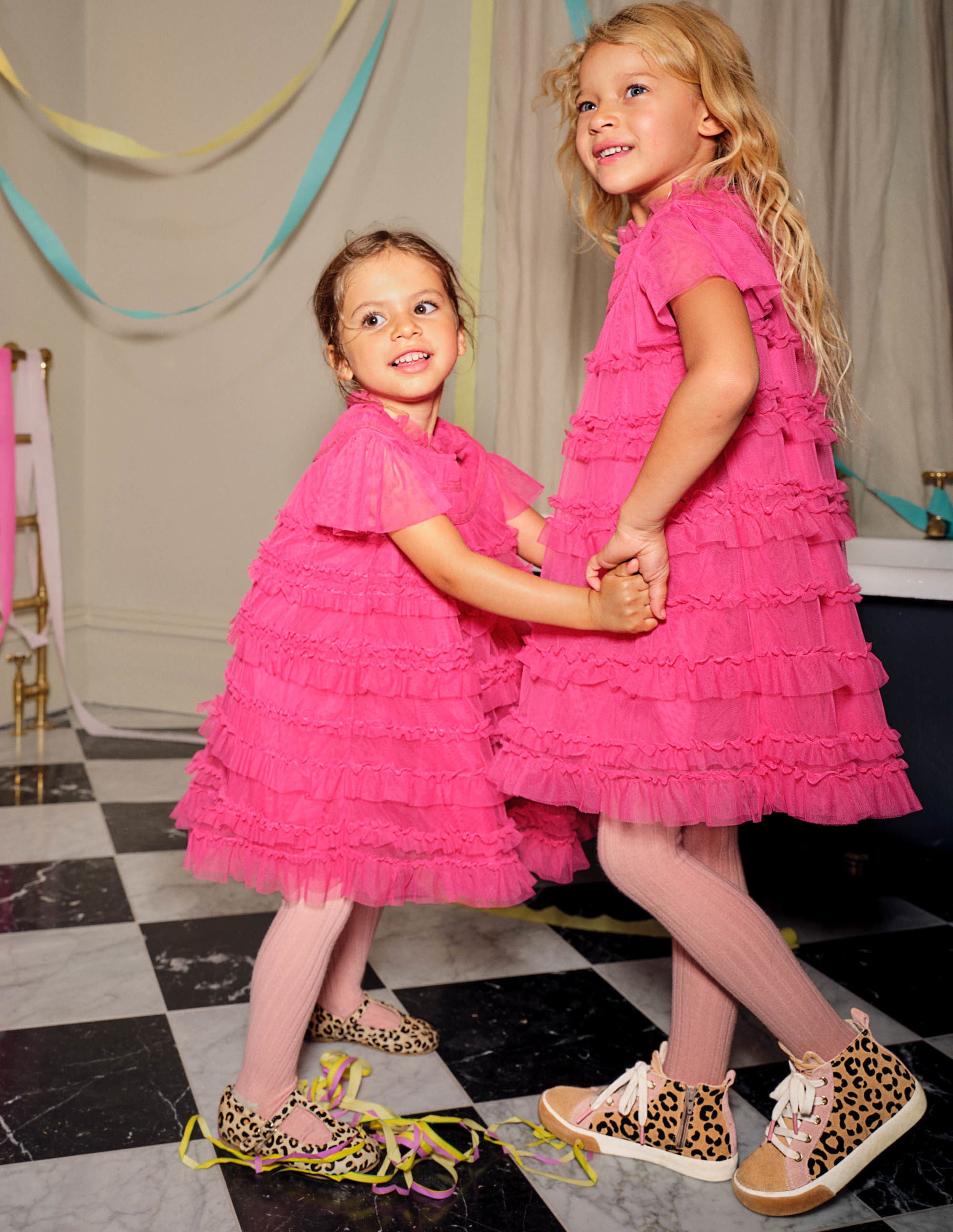 Pink Tulle Tiered Party Dress-Sweet Pink - Image 6