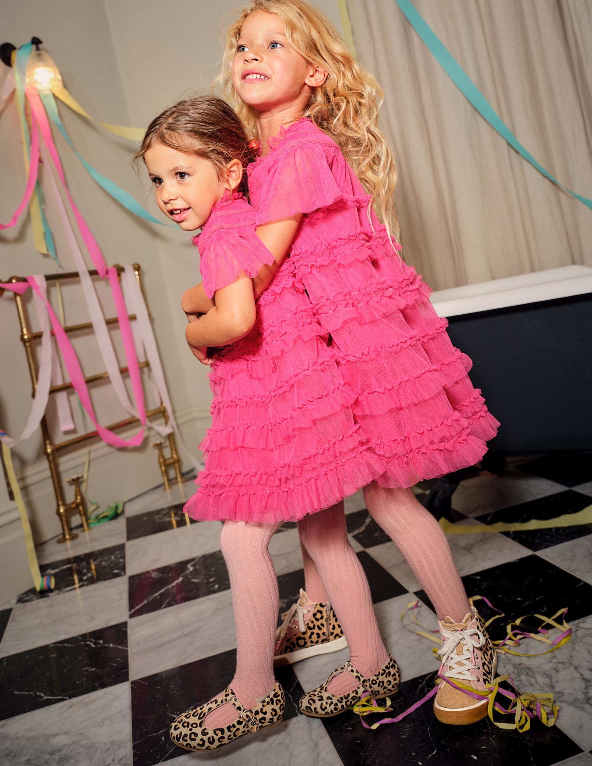 Pink Tulle Tiered Party Dress-Sweet Pink - Image 8
