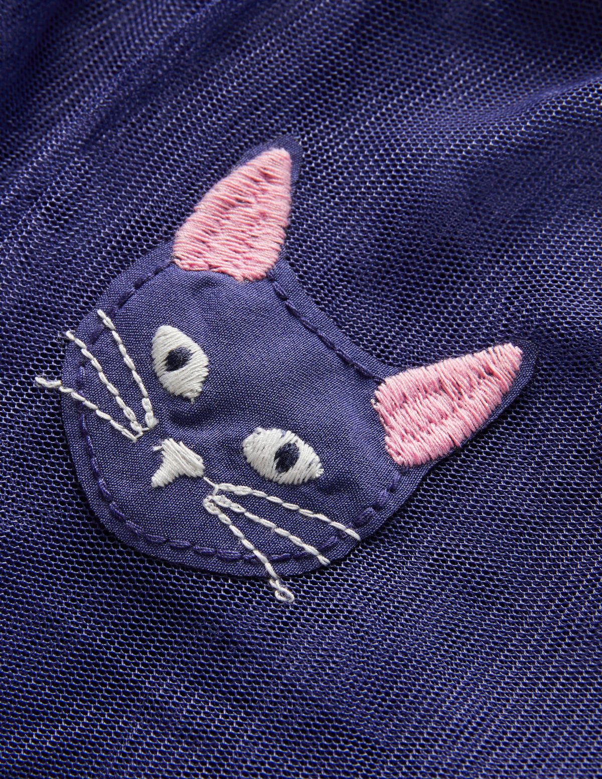 Tulle Appliqué Halloween Dress-Starboard Blue Cat - Image 3