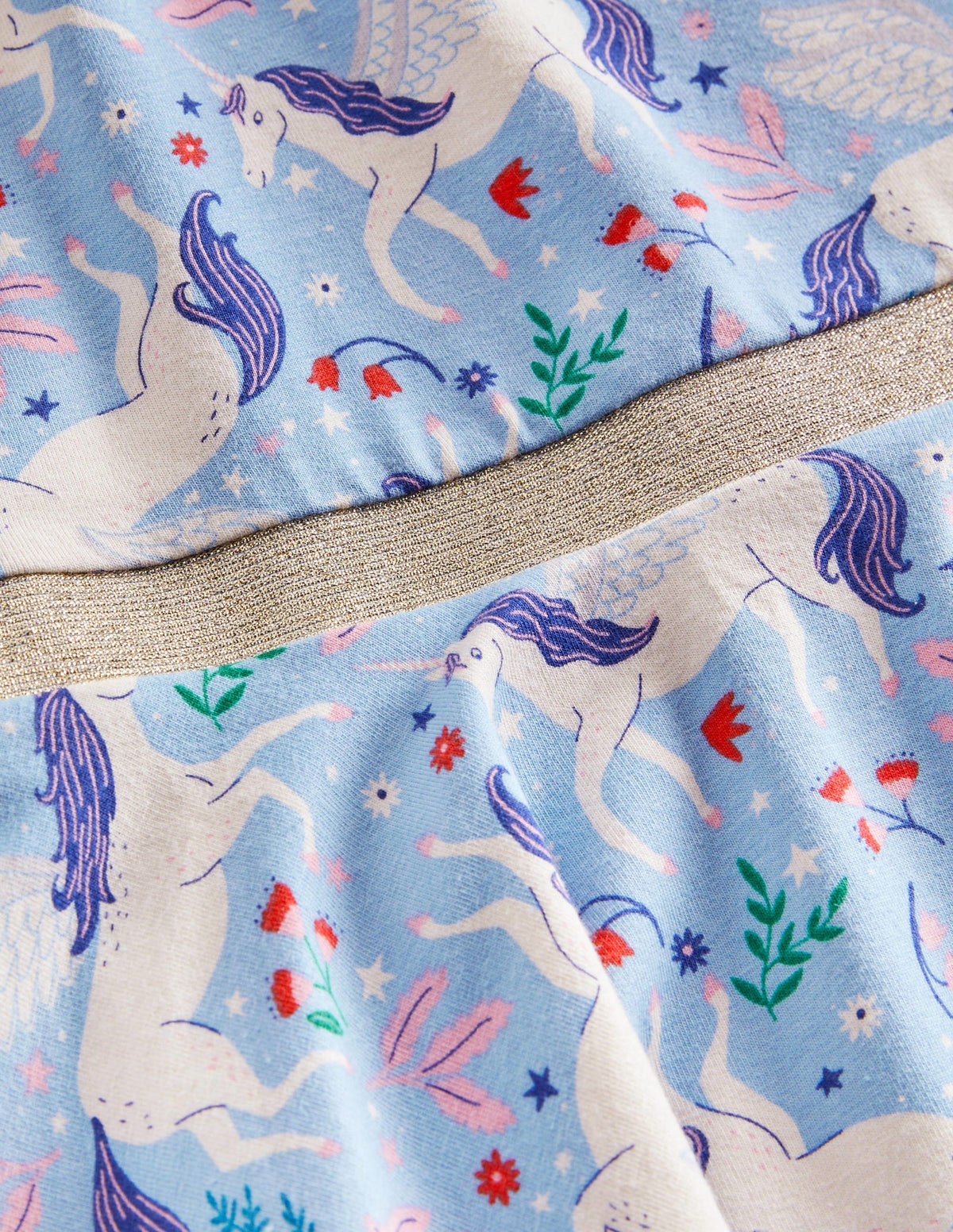 Twirly Skater Dress-Dusty Blue Magical Unicorns - Image 3