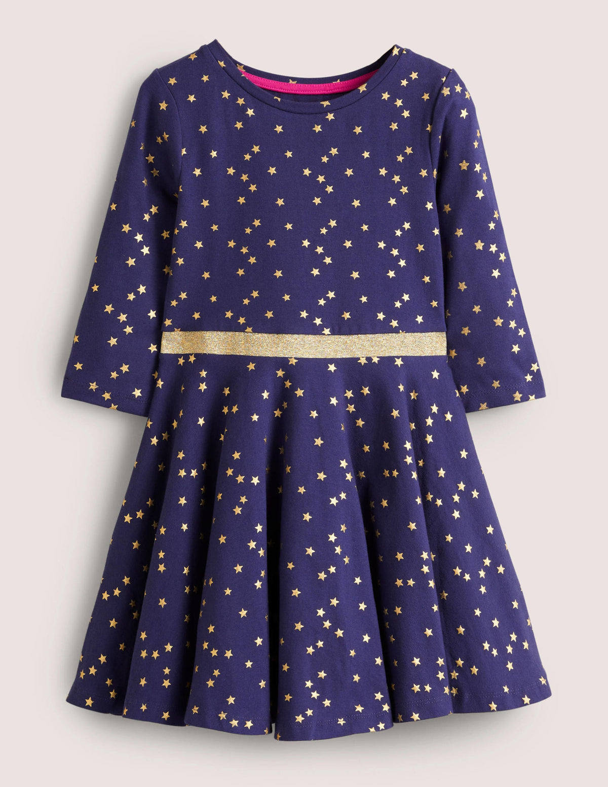Twirly Skater Dress-Starboard Navy Gold Star - Image 1