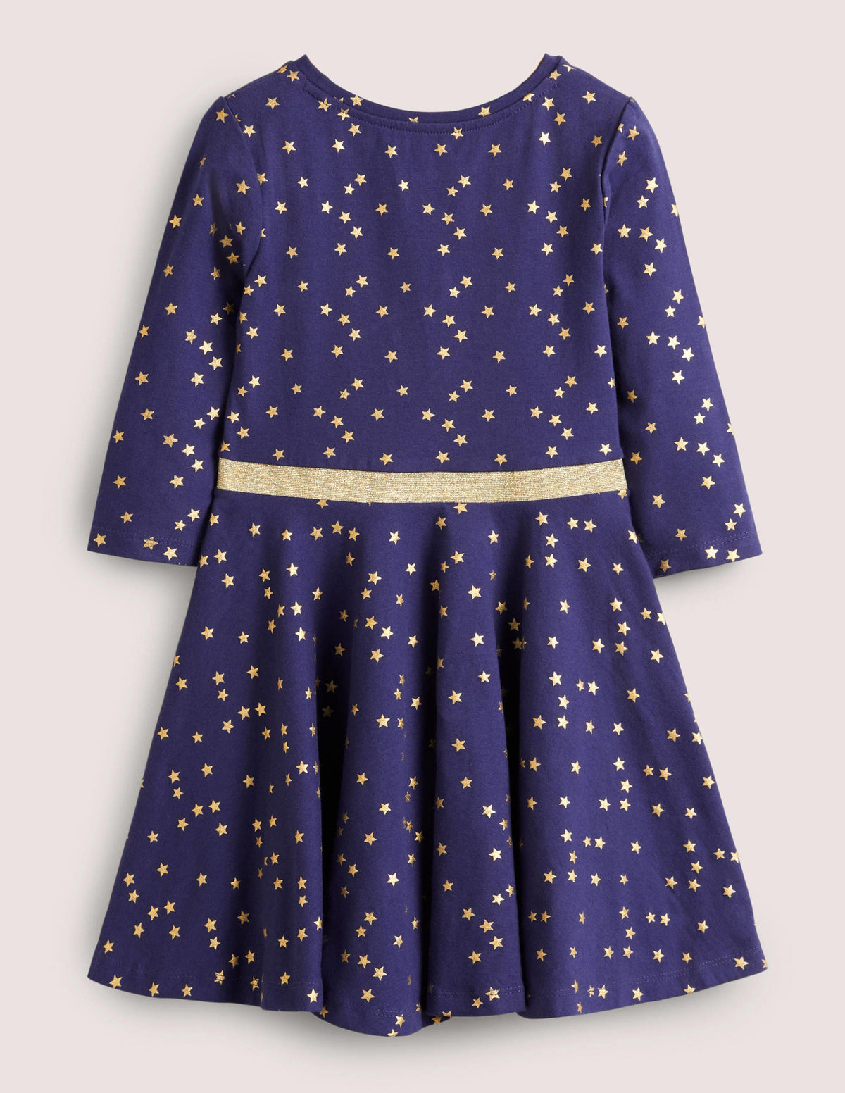Twirly Skater Dress-Starboard Navy Gold Star-2