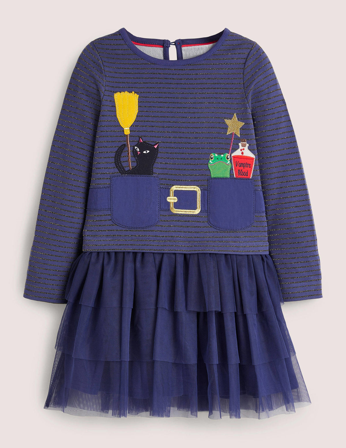 Halloween Tulle Party Dress-Starboard Blue Witch-1