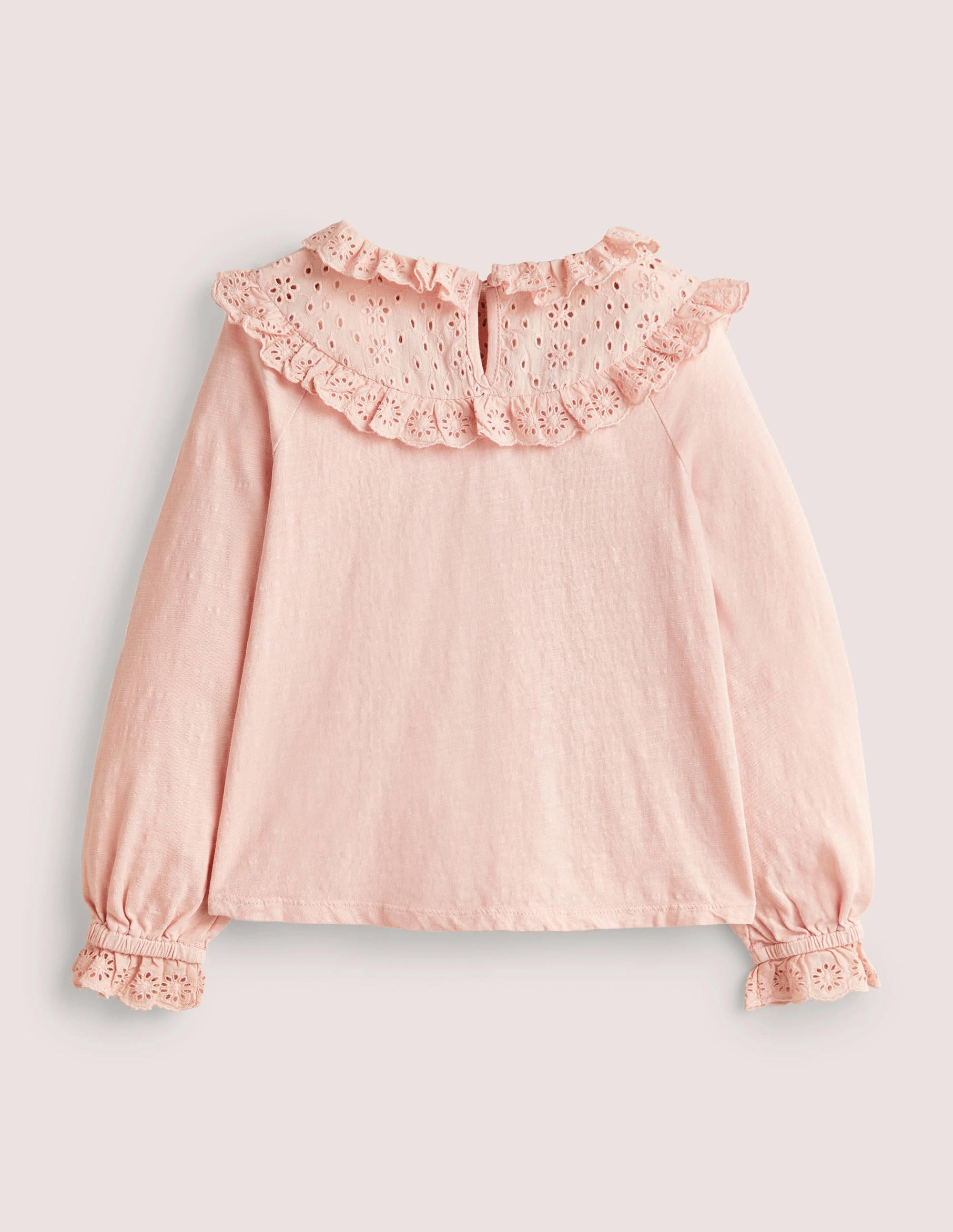 Frill Broderie Jersey Top-Provence Dusty Pink - Image 2