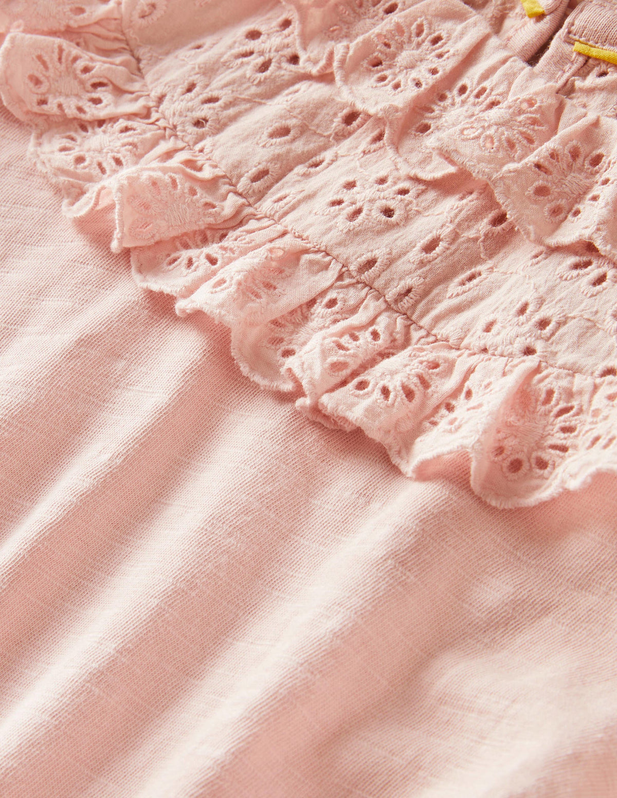 Frill Broderie Jersey Top-Provence Dusty Pink - Image 3