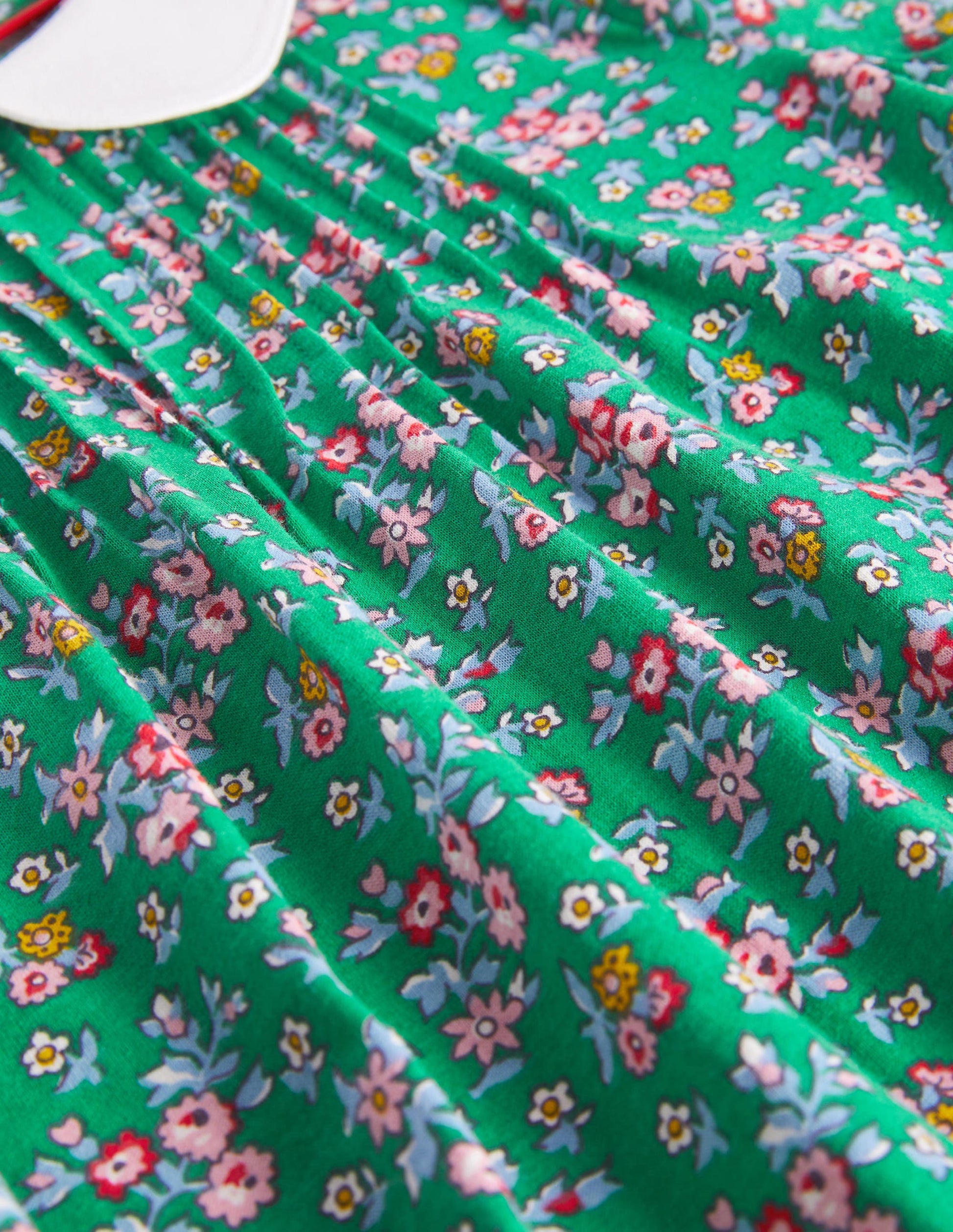 Collared Jersey Top-Shady Green Flower Bouquet-3