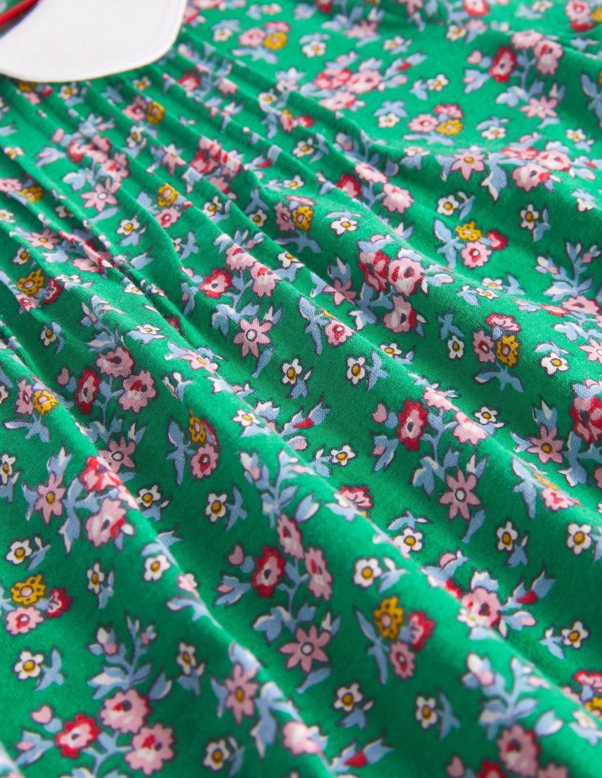 Collared Jersey Top-Shady Green Flower Bouquet - Image 3