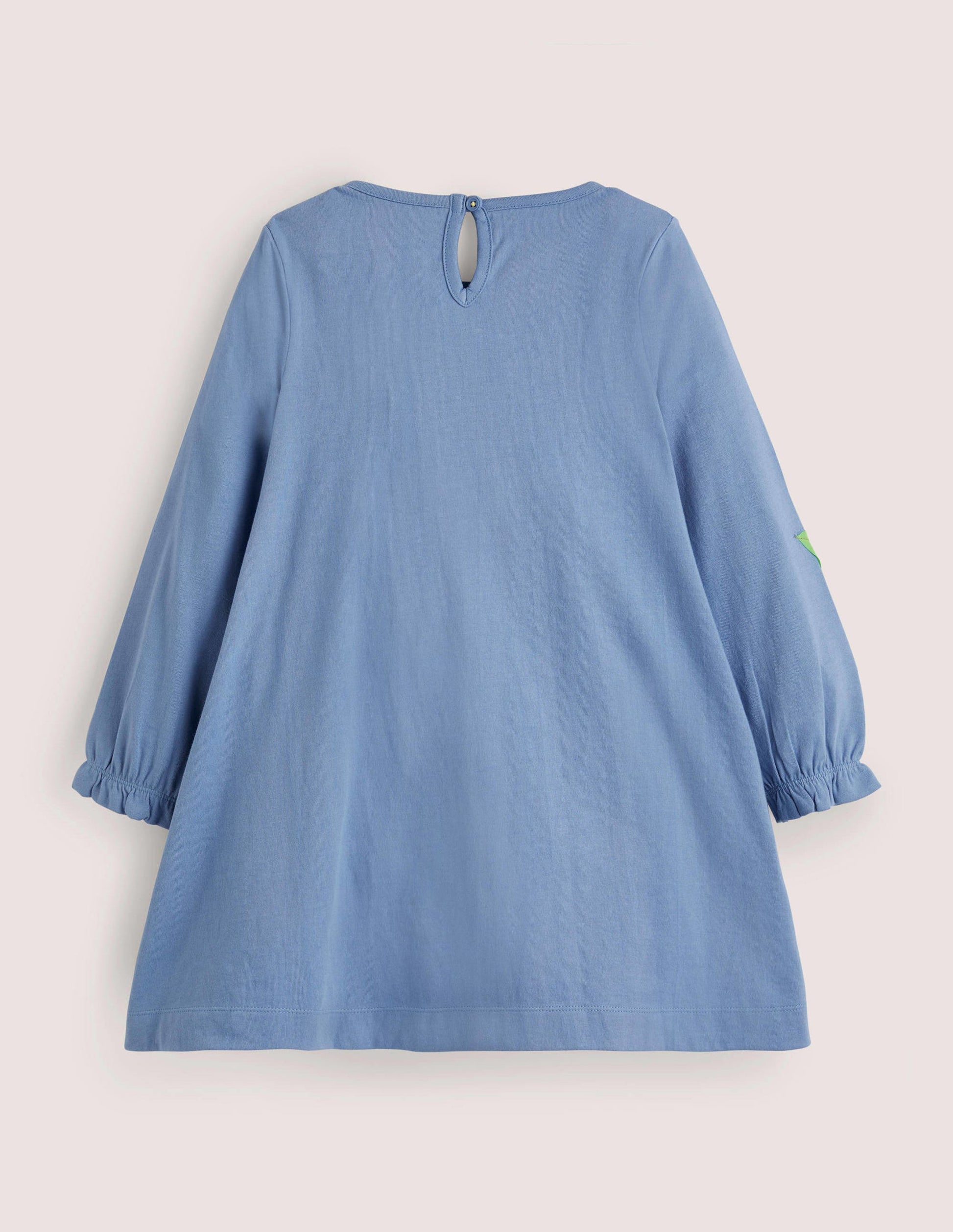 Appliqué Jersey Dress-Riviera Blue Woodland Animals-2