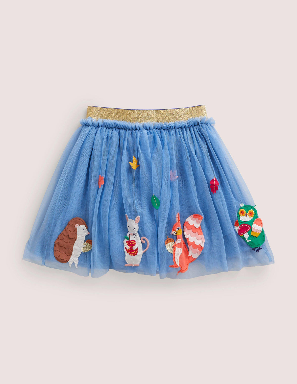 Tulle Appliqué Skirt-Riviera Blue Woodland Animals - Image 1