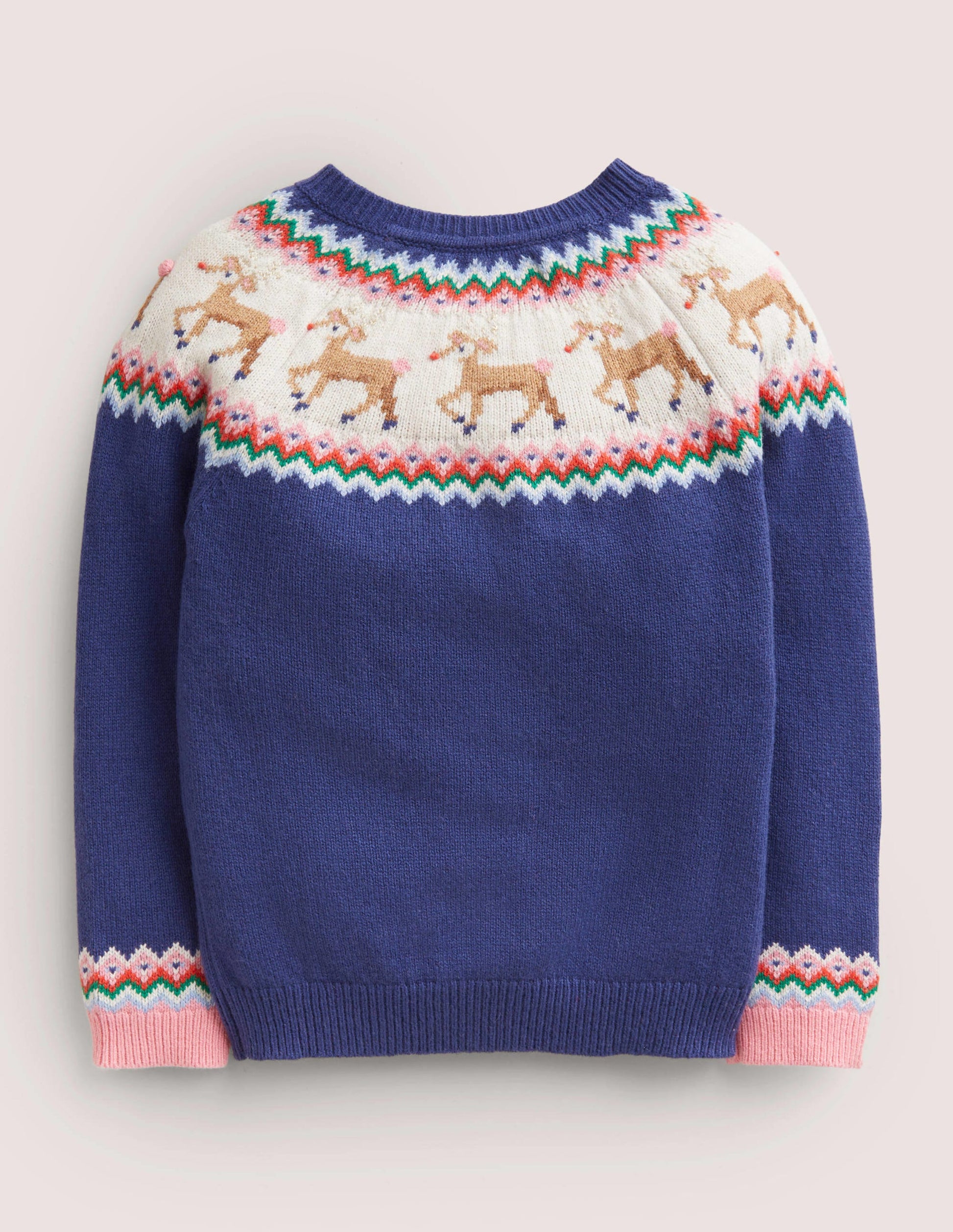 Navy Reindeer Fair Isle Christmas Cardigan-Navy Reindeers-2