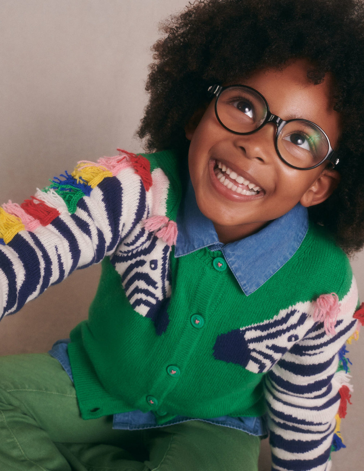 Fun Cardigan-Green Pepper Zebra-5