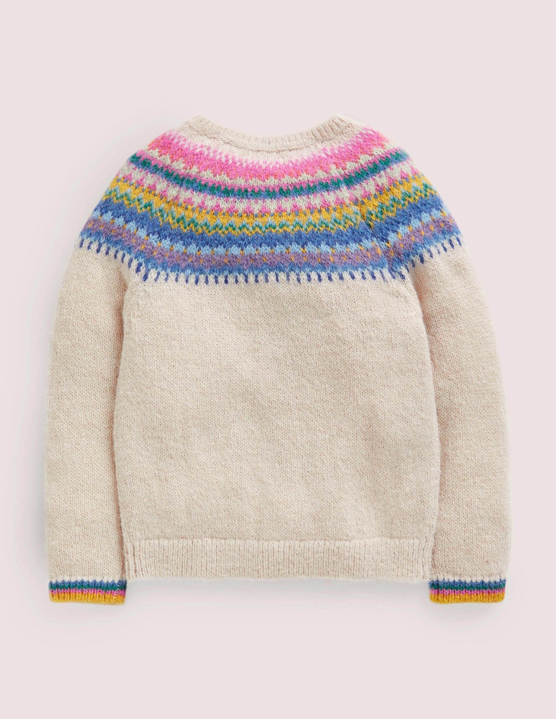 Fair Isle Yoke Cardigan-Ecru Marl Multi Yoke-2