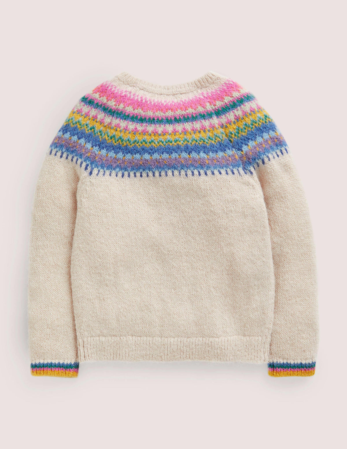 Fair Isle Yoke Cardigan-Ecru Marl Multi Yoke - Image 2