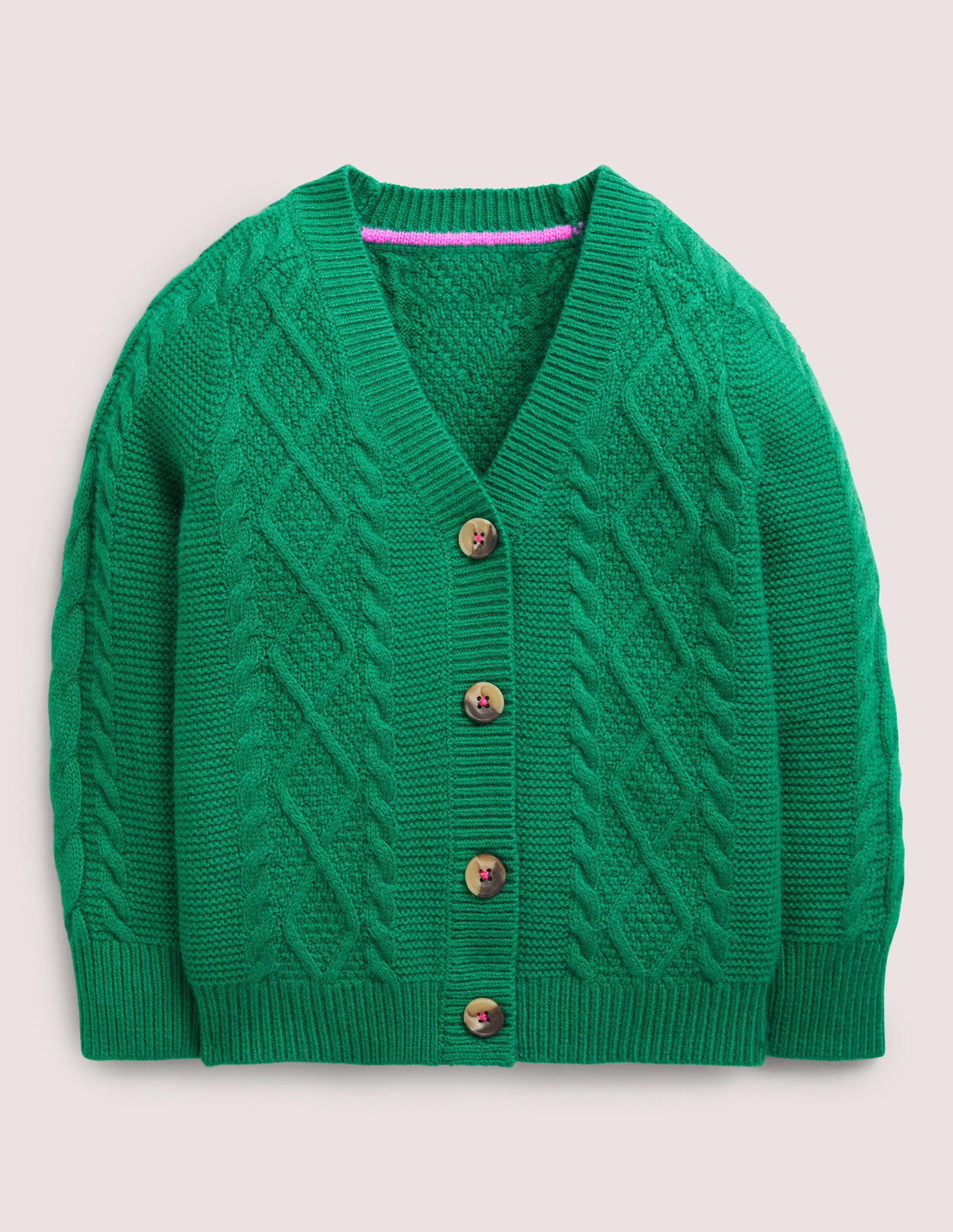 Slouchy Cable Cardigan-Shady Glade Green - Image 1