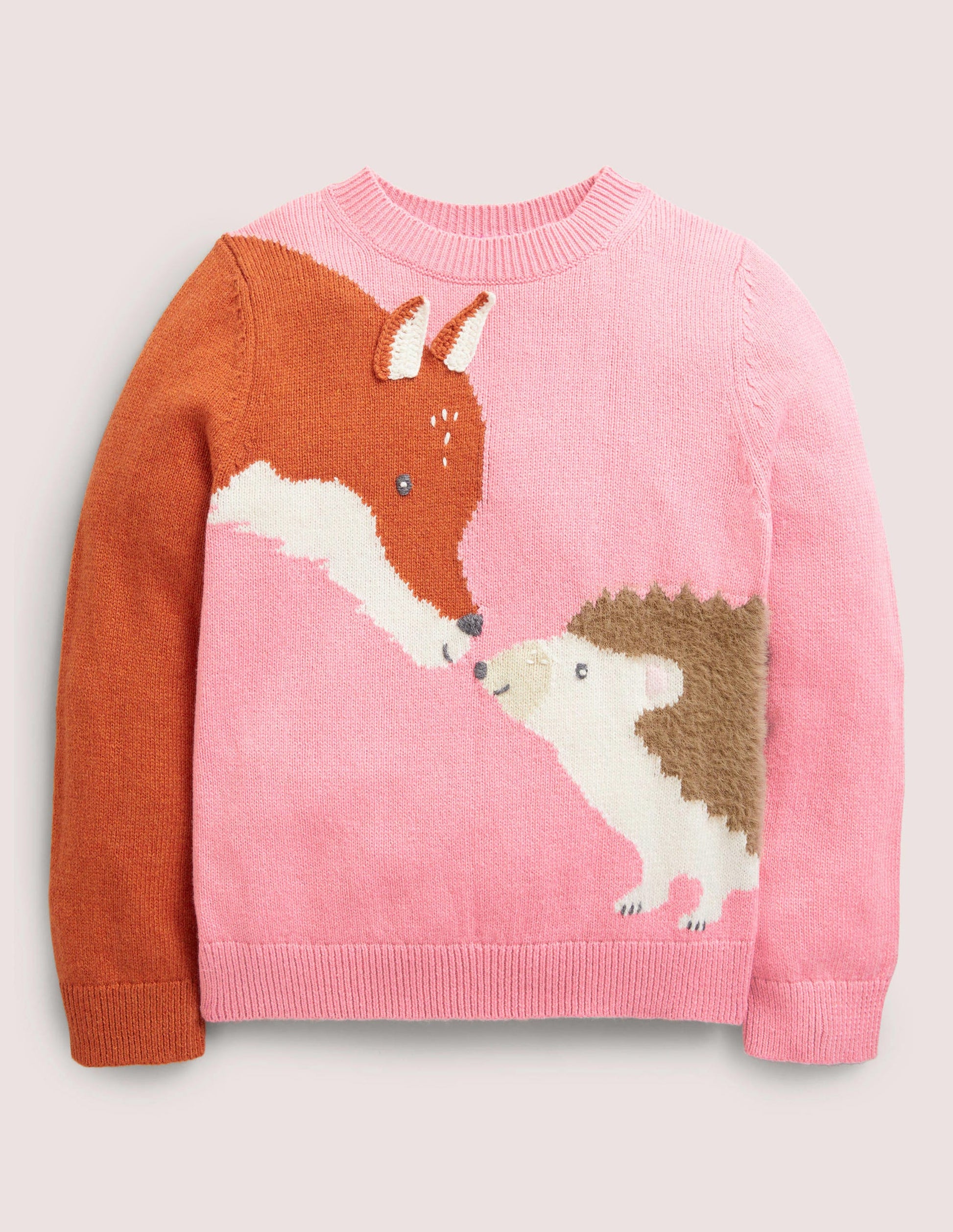 Animal Sleeve Sweater-Formica Pink Fox-1