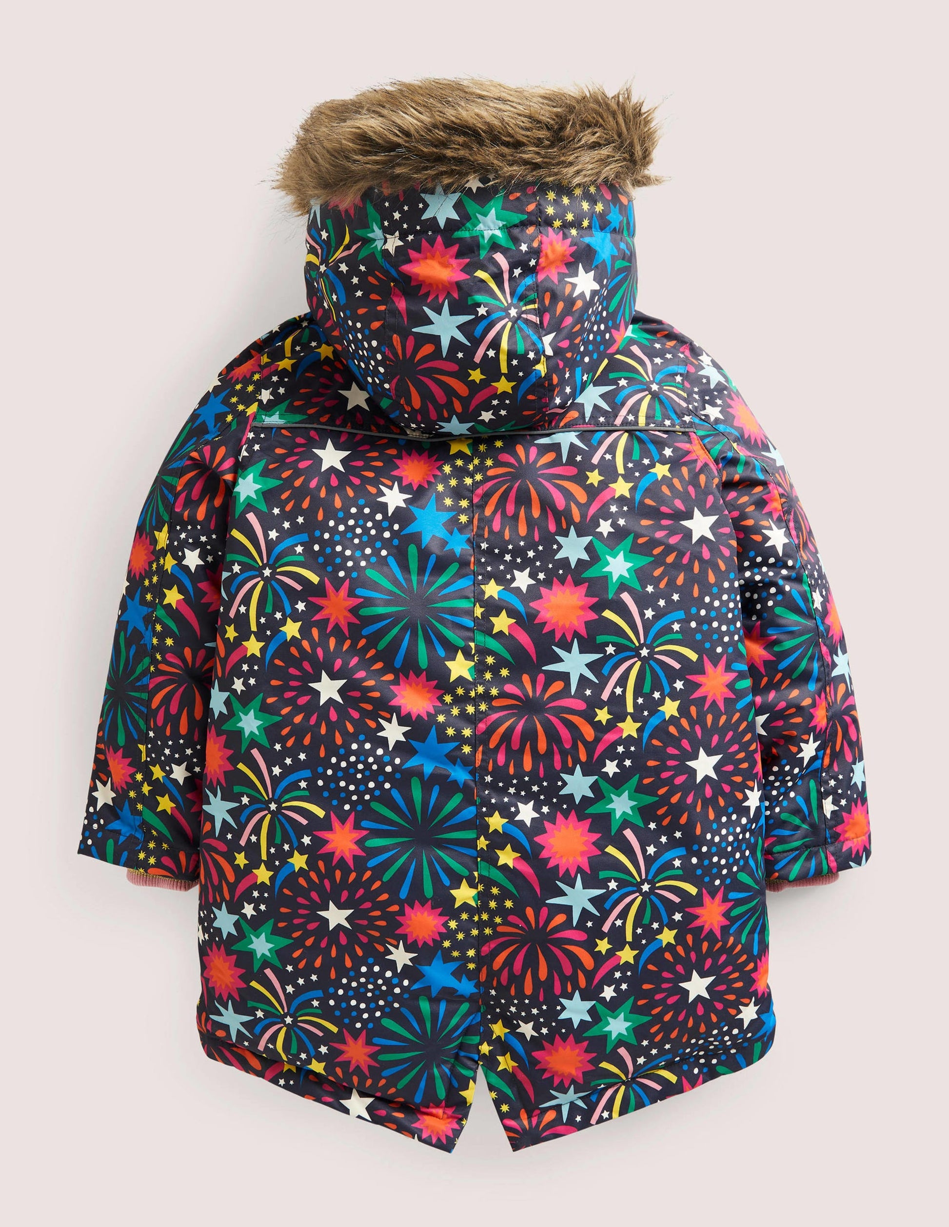 Cosy Waterproof Parka-Soot Grey Fireworks-2