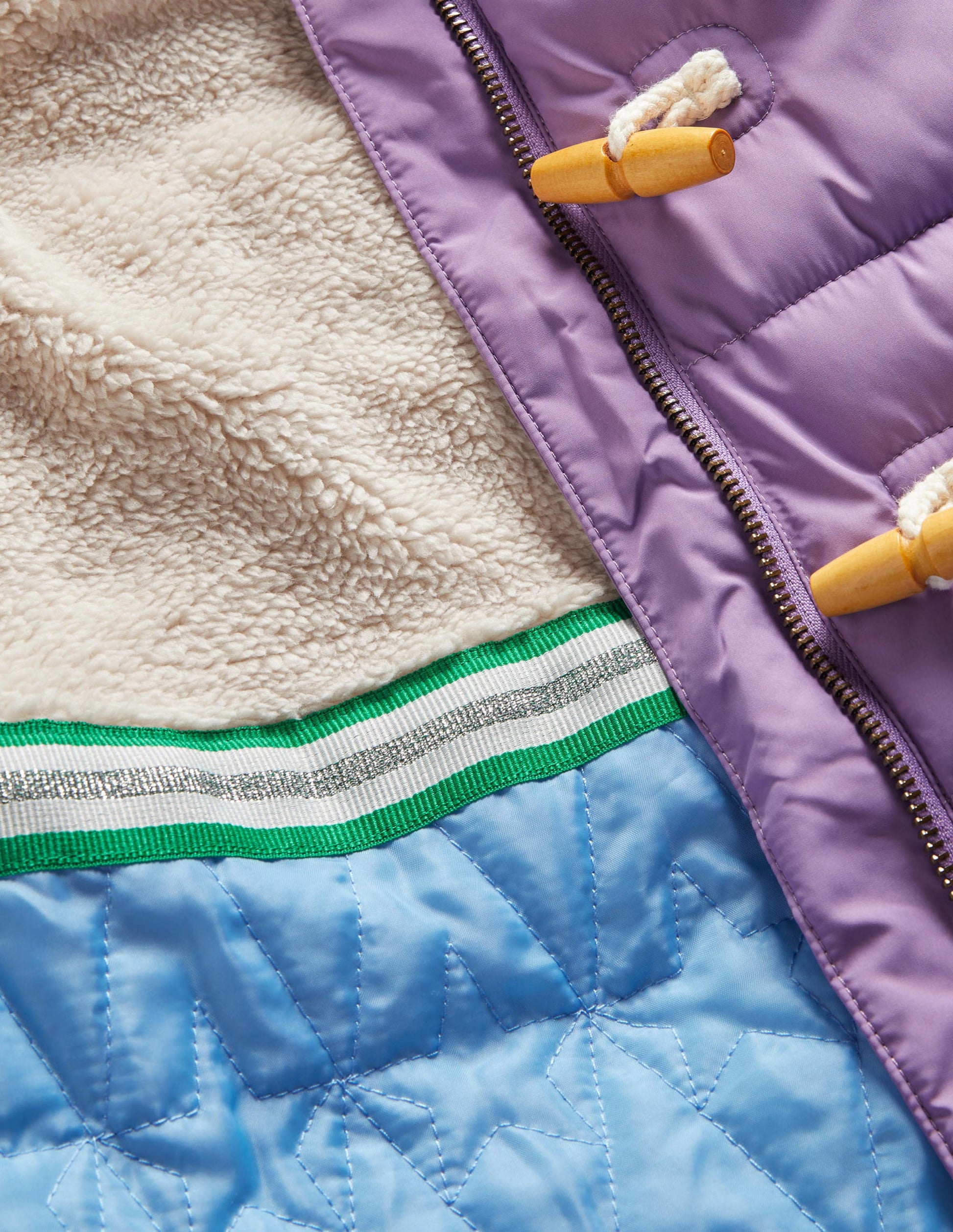 Purple Star Fleece-Lined Hooded Puffer Jacket-Aster Purple Star-3