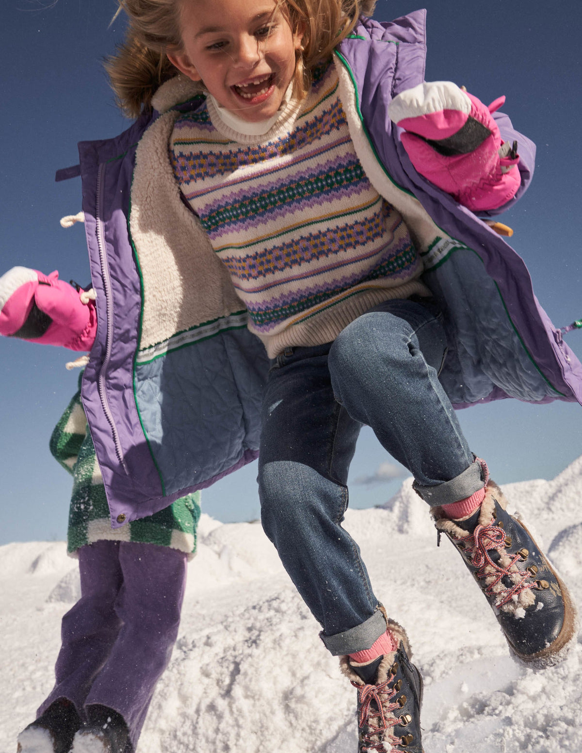 Purple Star Fleece-Lined Hooded Puffer Jacket-Aster Purple Star - Image 6