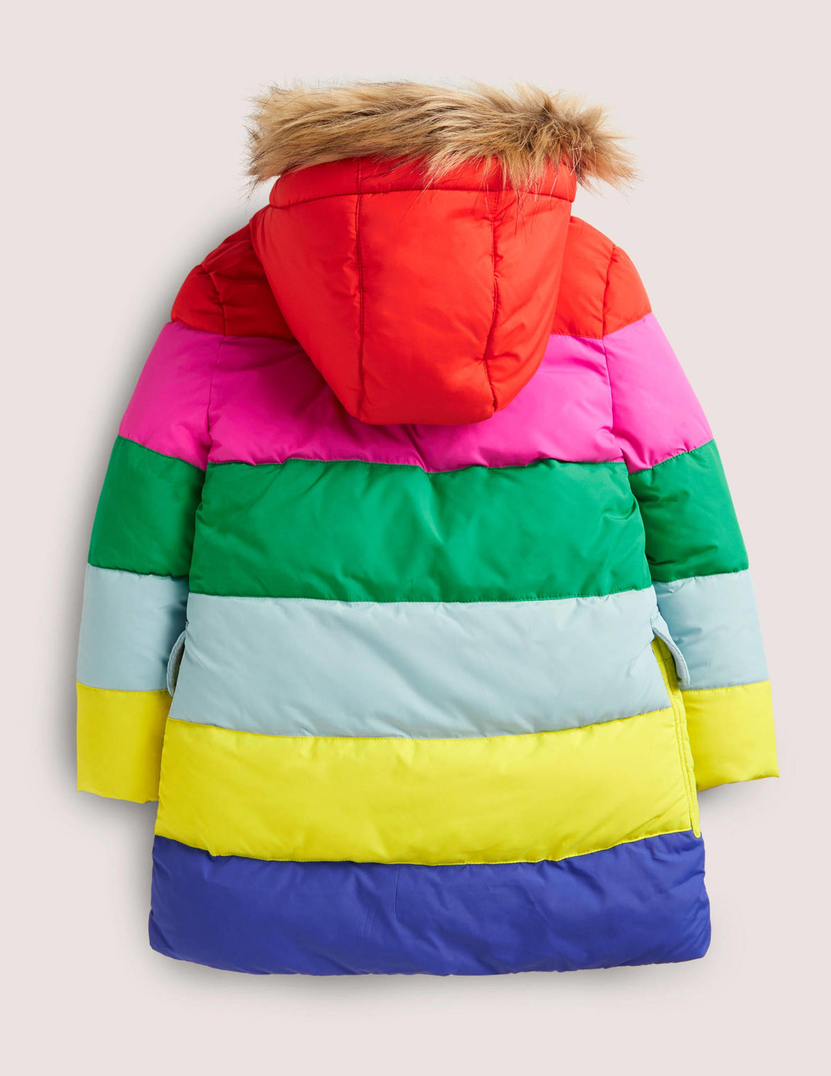 Rainbow Fleece-Lined Hooded Puffer Jacket-Multi Rainbow - Image 2