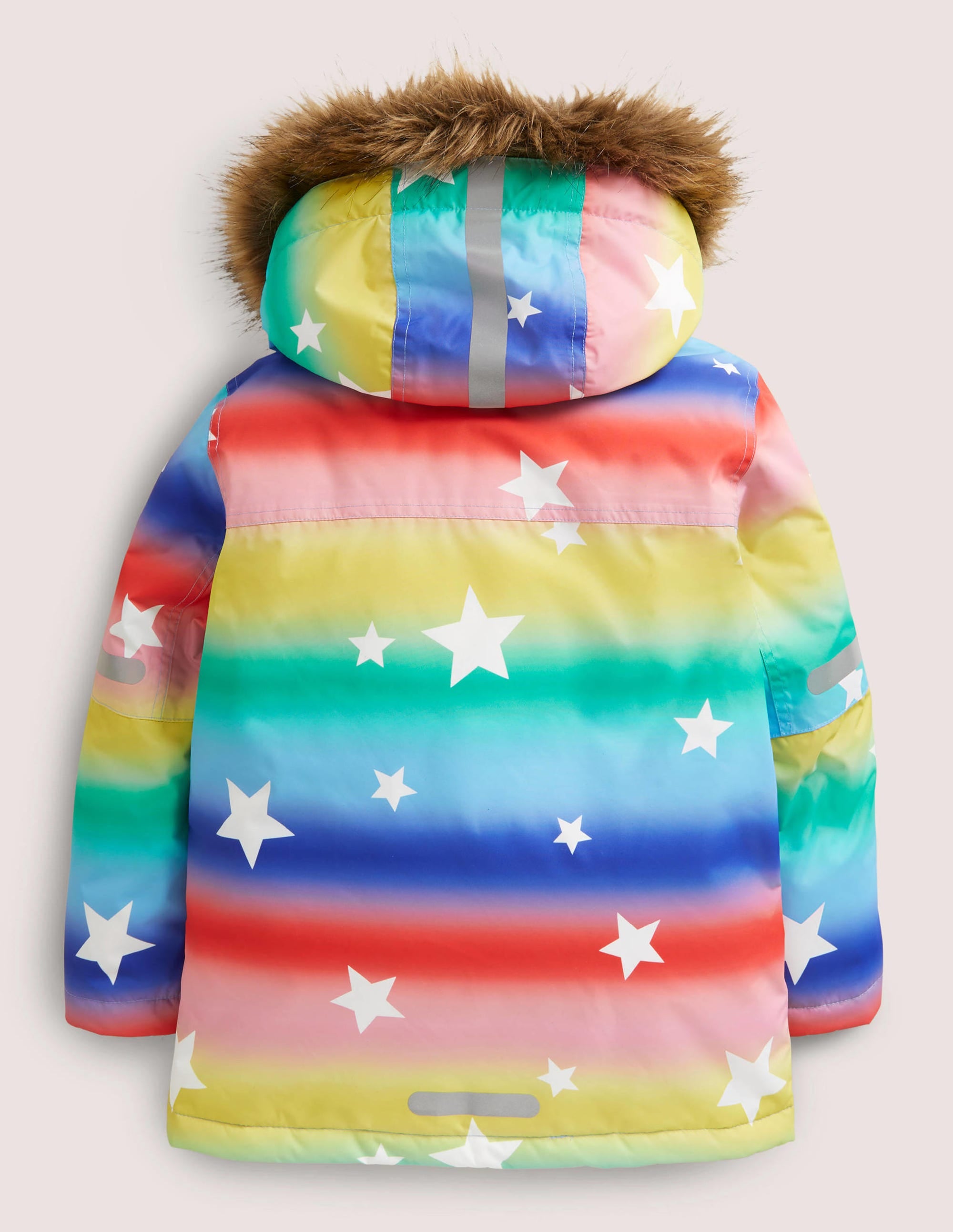 Rainbow Star Print Hooded Waterproof Jacket-Ombre Rainbow Star - Image 2
