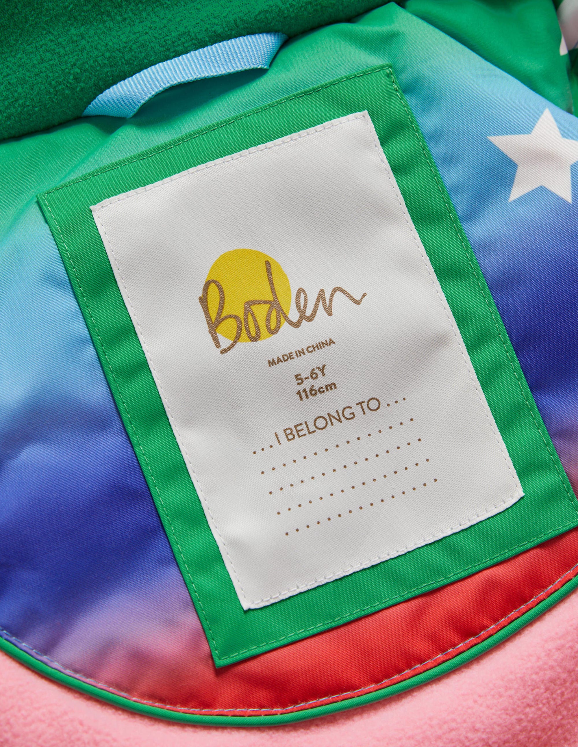 Rainbow Star Print Hooded Waterproof Jacket-Ombre Rainbow Star - Image 4