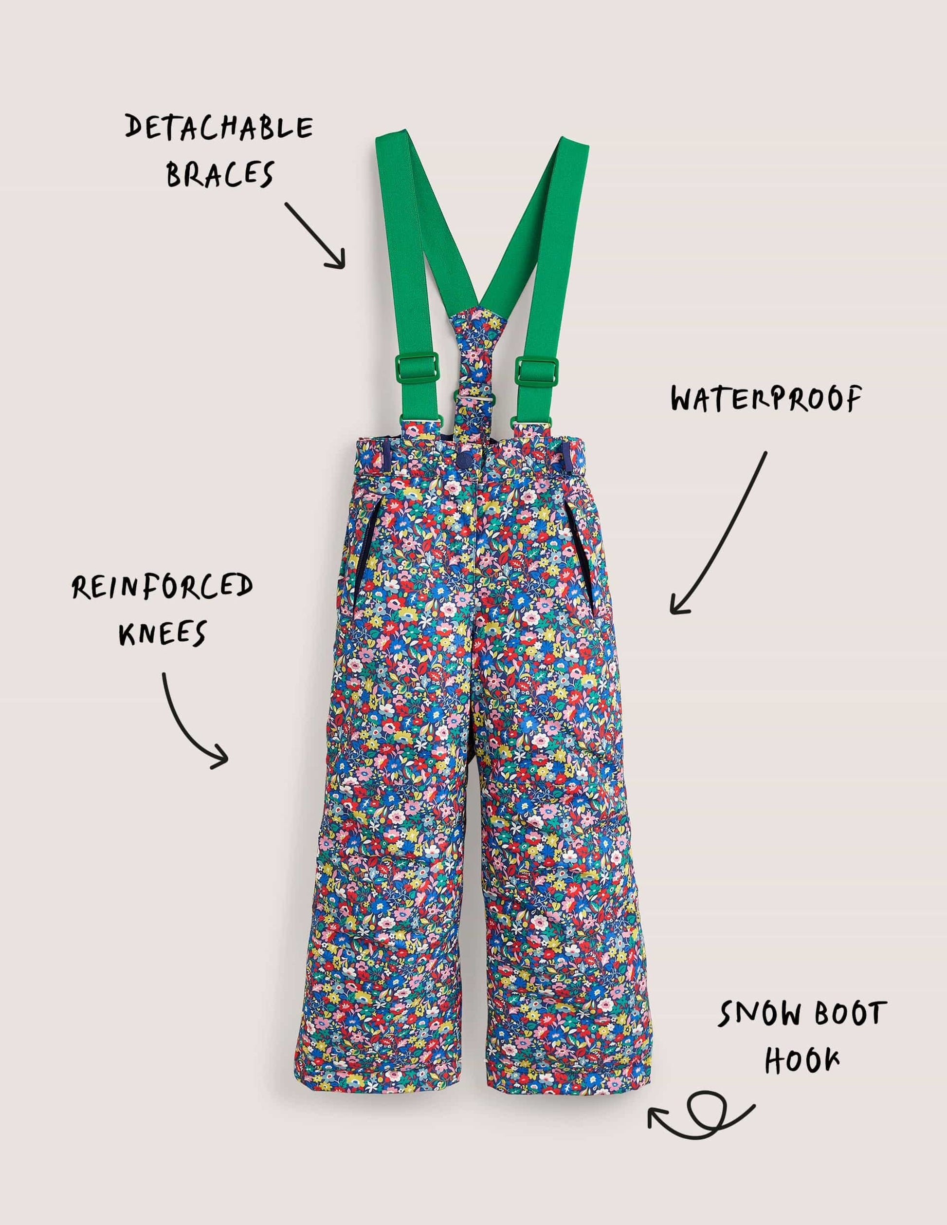 All-weather Waterproof Pants-Multi Patchwork Floral-4