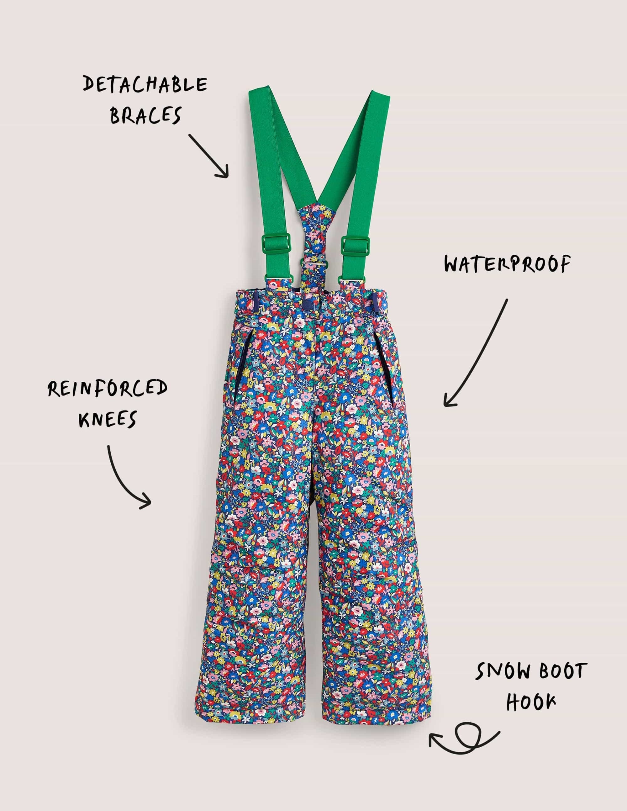 All-weather Waterproof Pants-Multi Patchwork Floral - Image 4