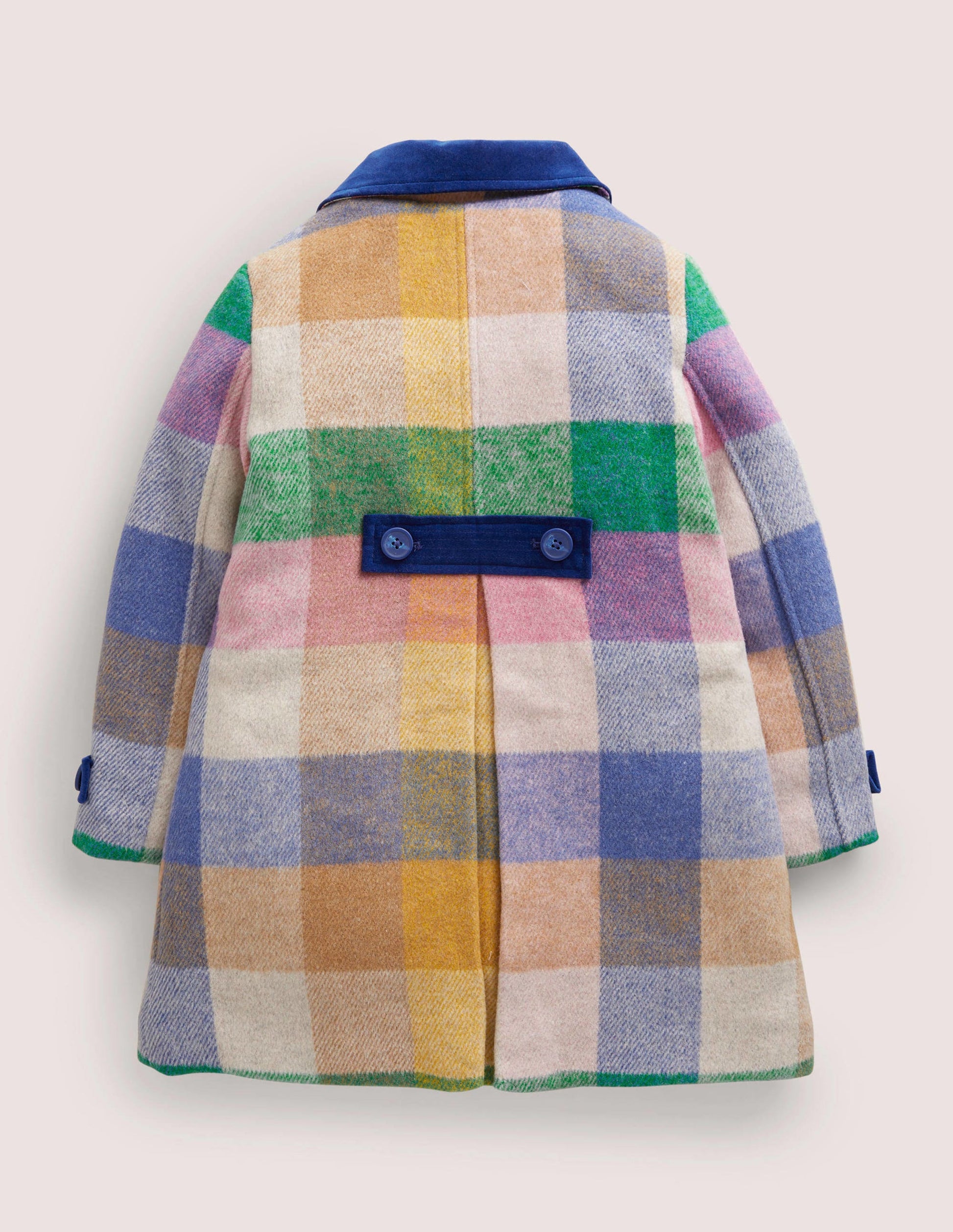 Check Wool Coat-Multi Rainbow Gingham-2