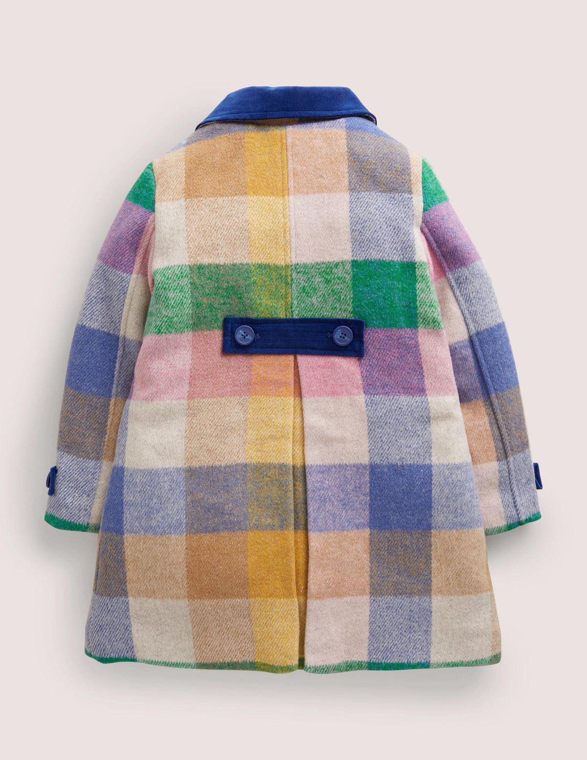 Check Wool Coat-Multi Rainbow Gingham - Image 2
