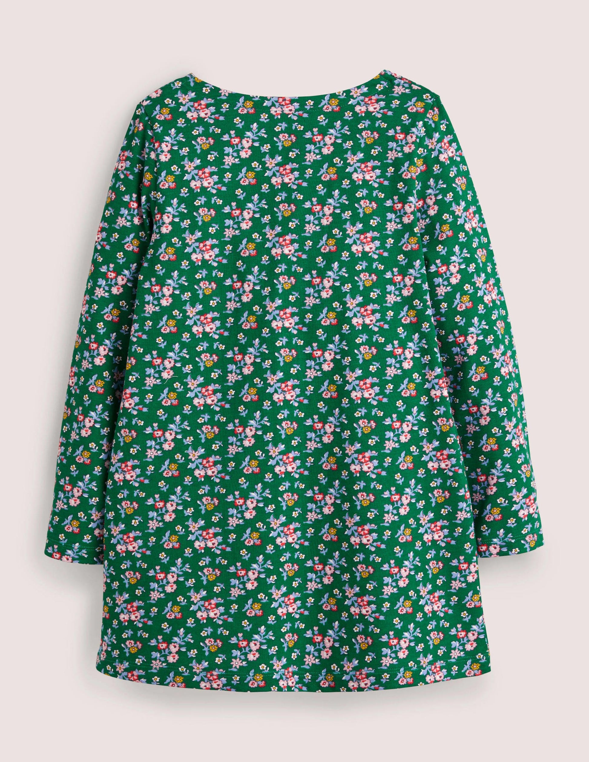 Pocket Jersey Tunic-Shady Green Floral Robins-2