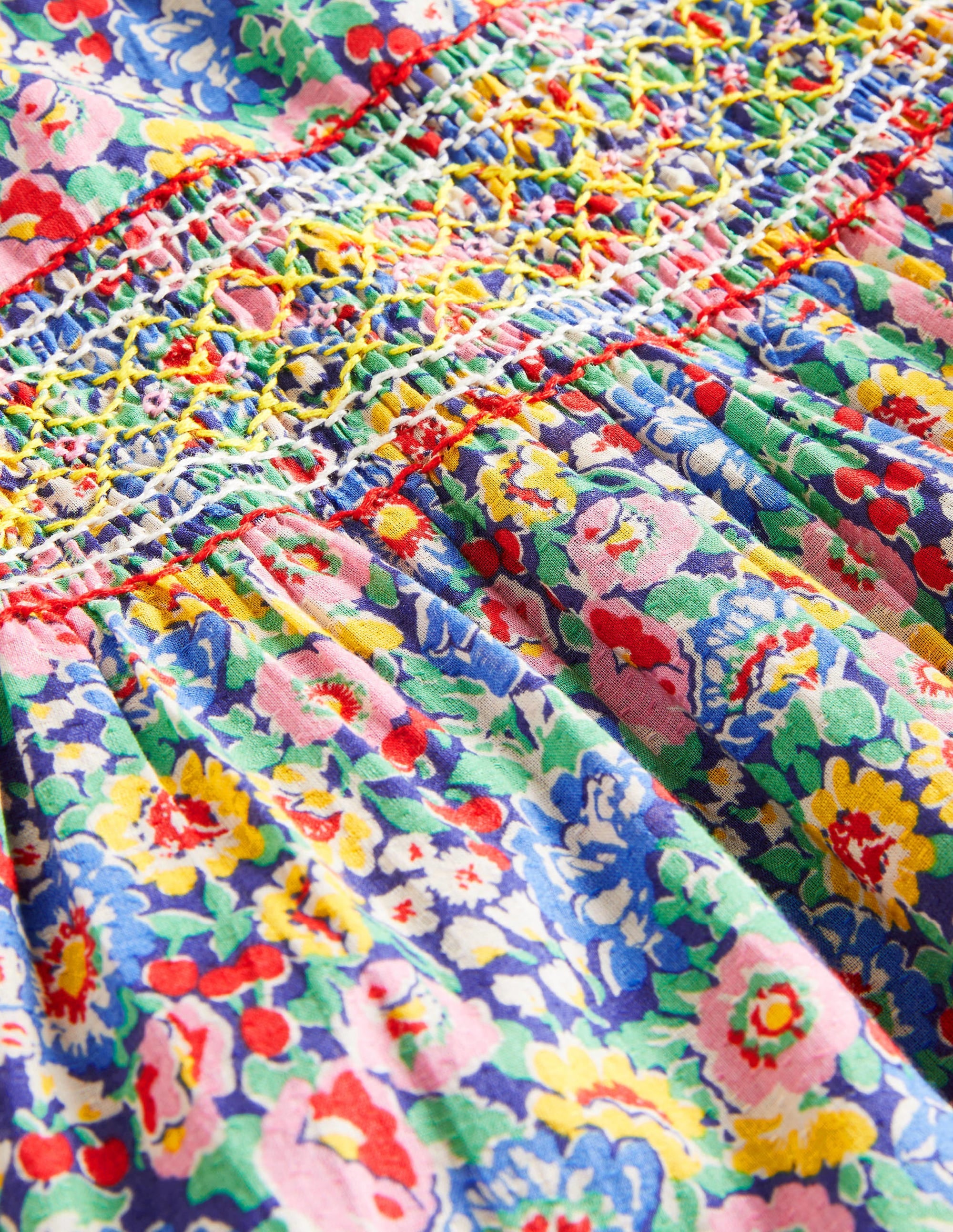 Long-sleeved Smock Dress-Multi Floral - Image 3