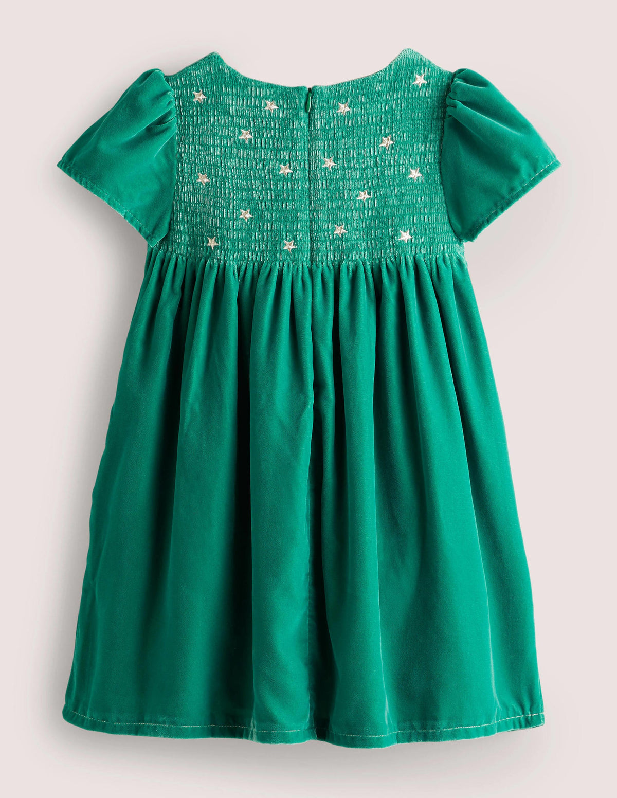 Velvet Smock Party Dress-Shady Glade Green - Image 2
