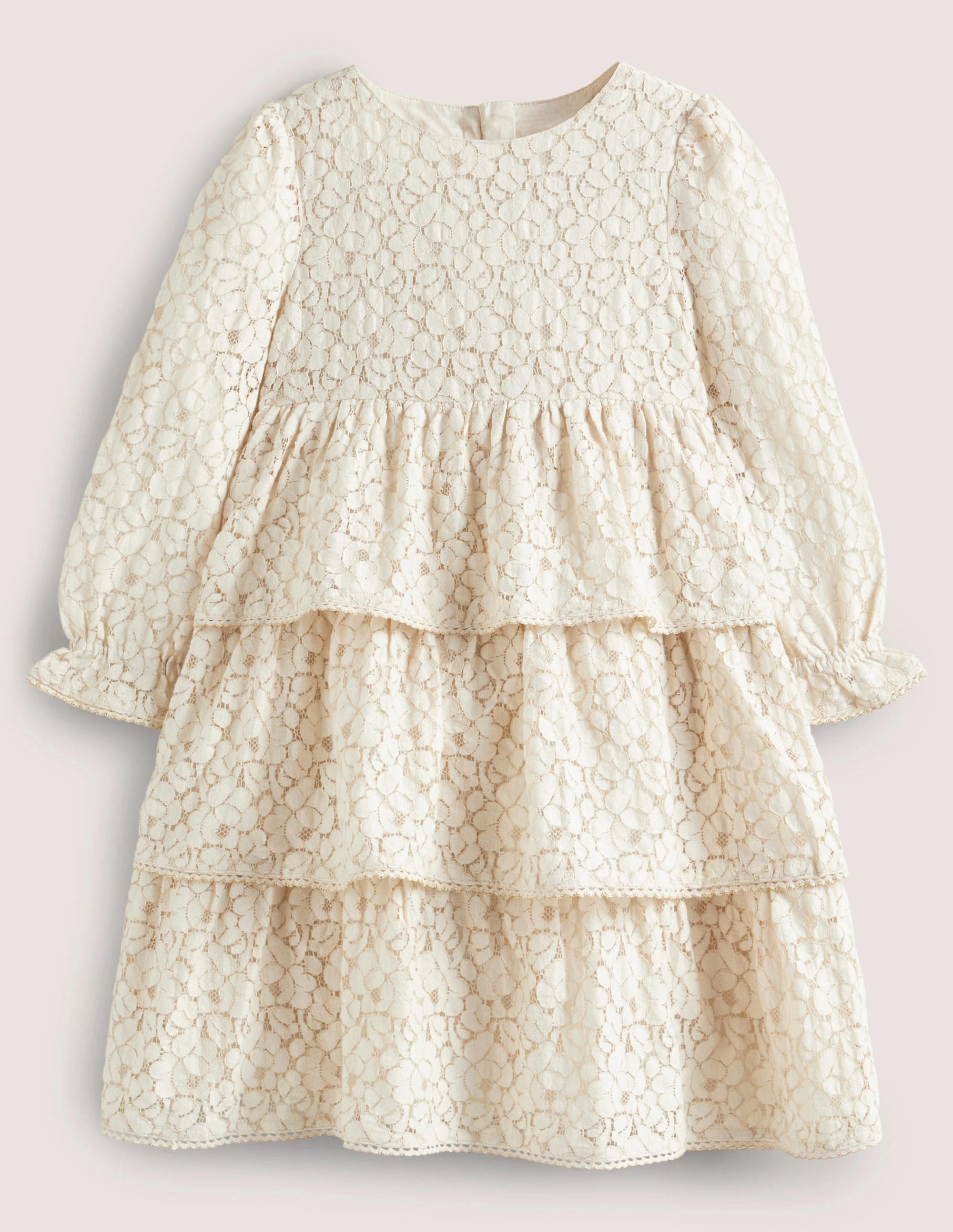 Lace Tiered Party Dress-Vanilla Pod - Image 1